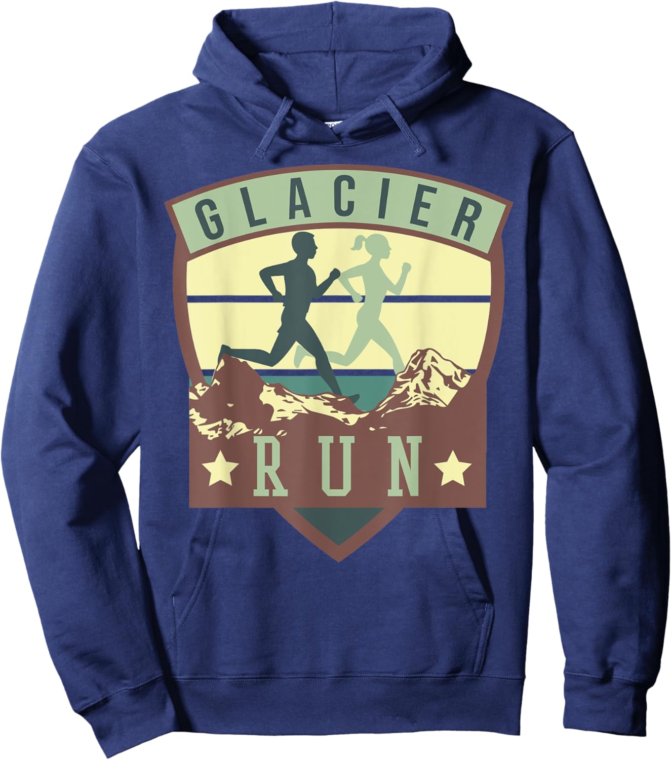 Glacier Run - Unique Runner National Park Running Gift Hoodie - Hoodie | Navy