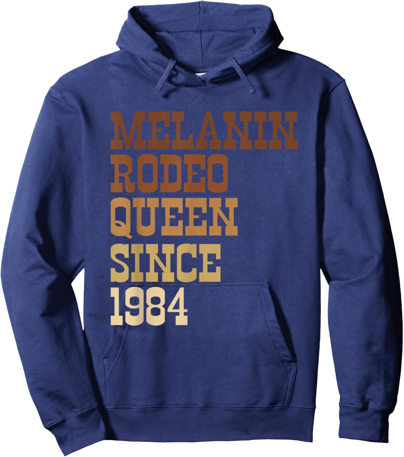 40th Birthday African Cowgirl Melanin Rodeo Queen Since 1984 Hoodie - Hoodie | Navy