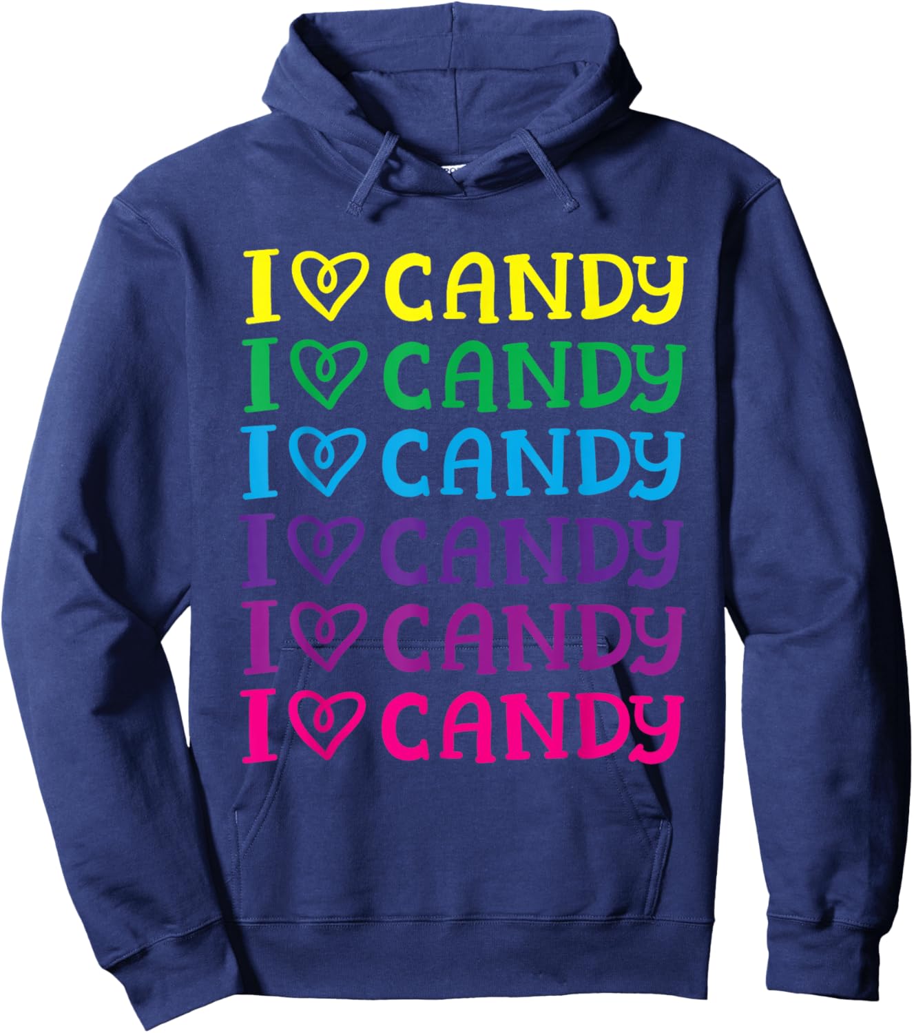 I Love Candy Cute Halloween Party Trick or Treat Costume Kid Hoodie - Hoodie | Navy