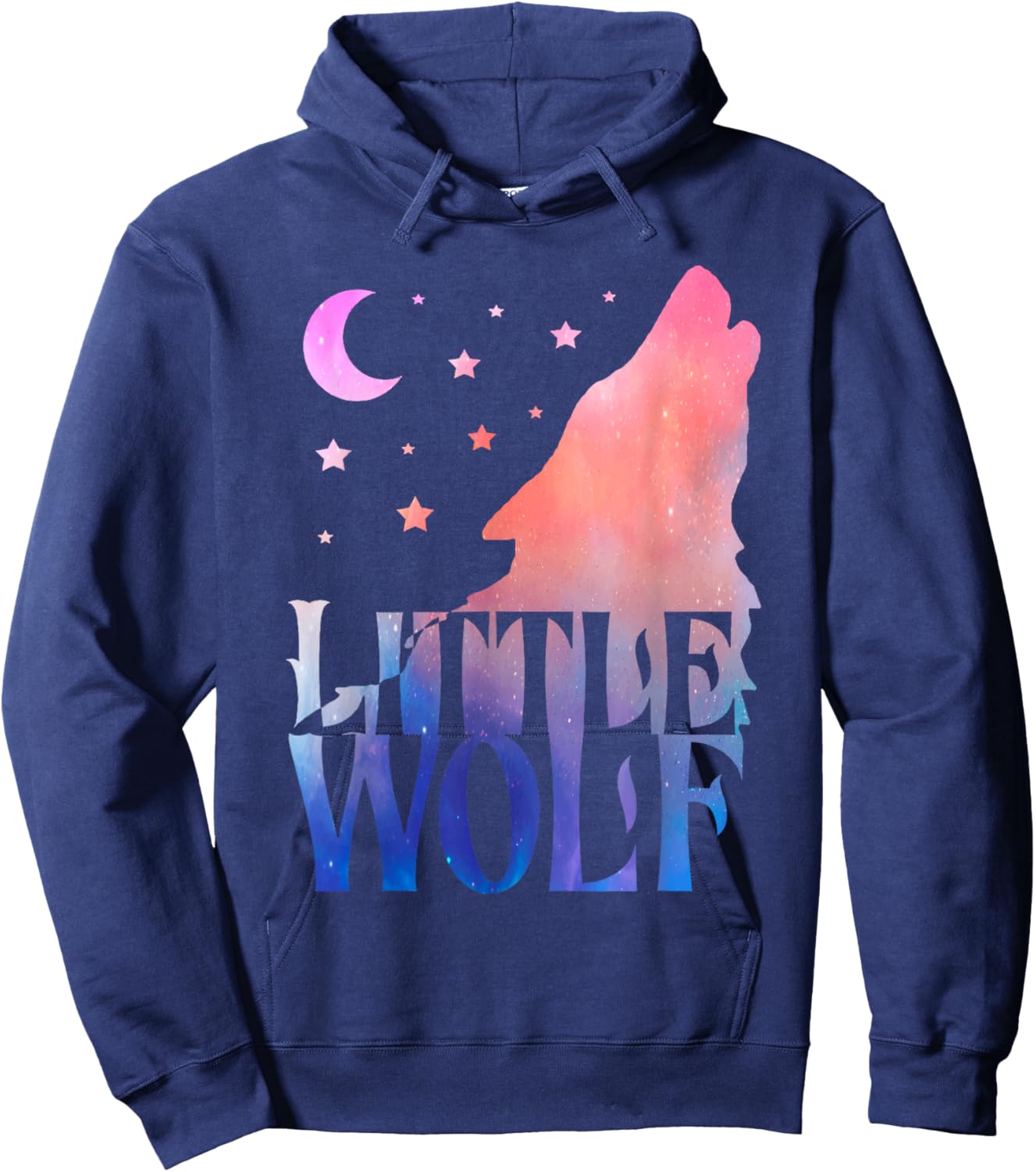 Little Wolf Gift Matching Family Tribe Wolves Moon Hoodie - Hoodie | Navy