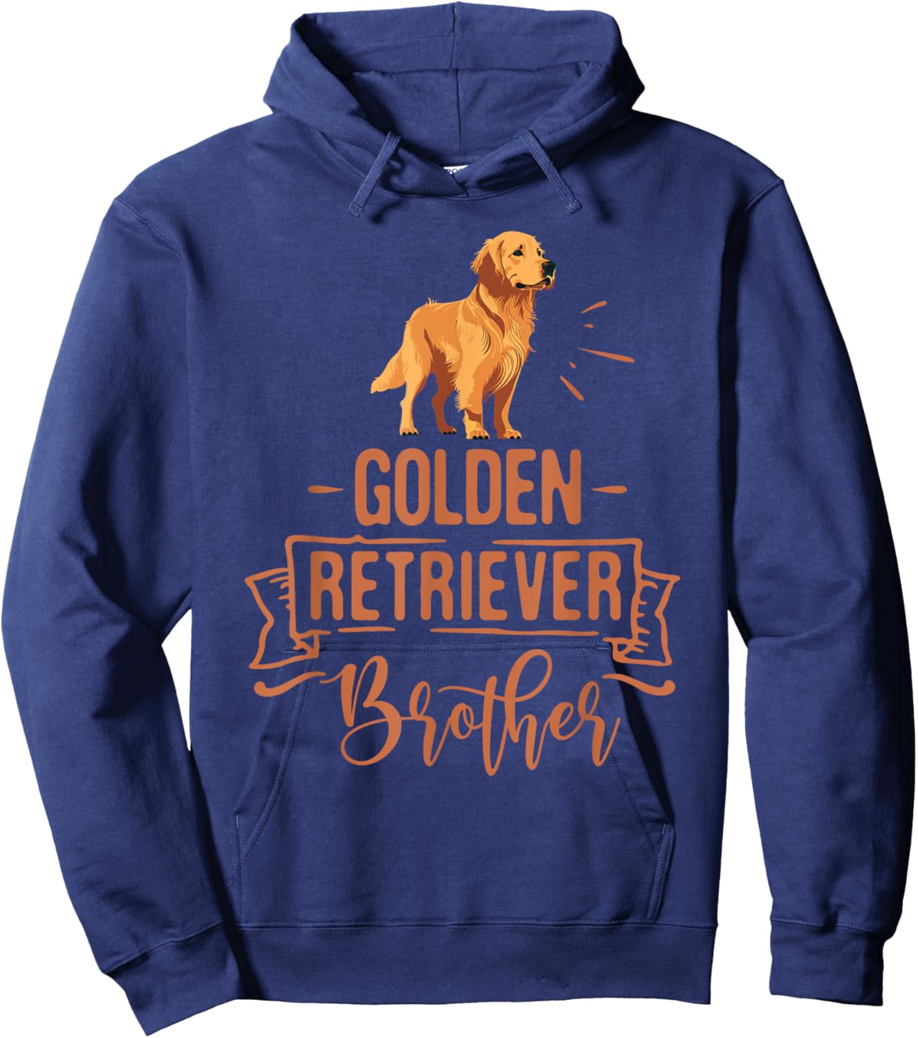 Dog Golden Retriever Brother Vintage Golden Retriever Dad Women Kids Hoodie - Hoodie | Navy