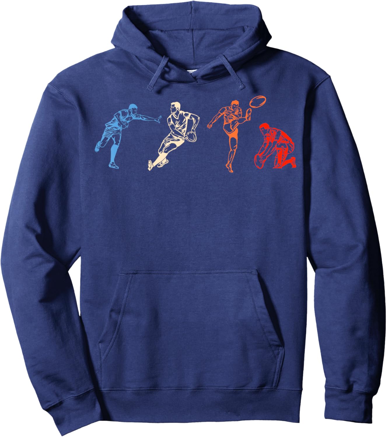 Rugby Football Player Retro Vintage Sport Athlete League Hoodie - Hoodie | Navy