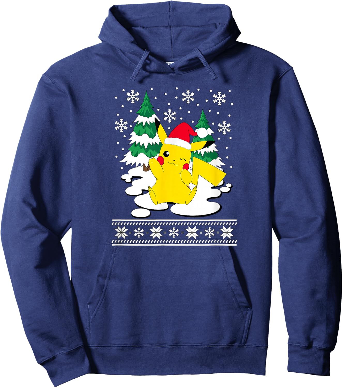 Pokémon - Pikachu Christmas Snowy Pattern Hoodie - Hoodie | Navy