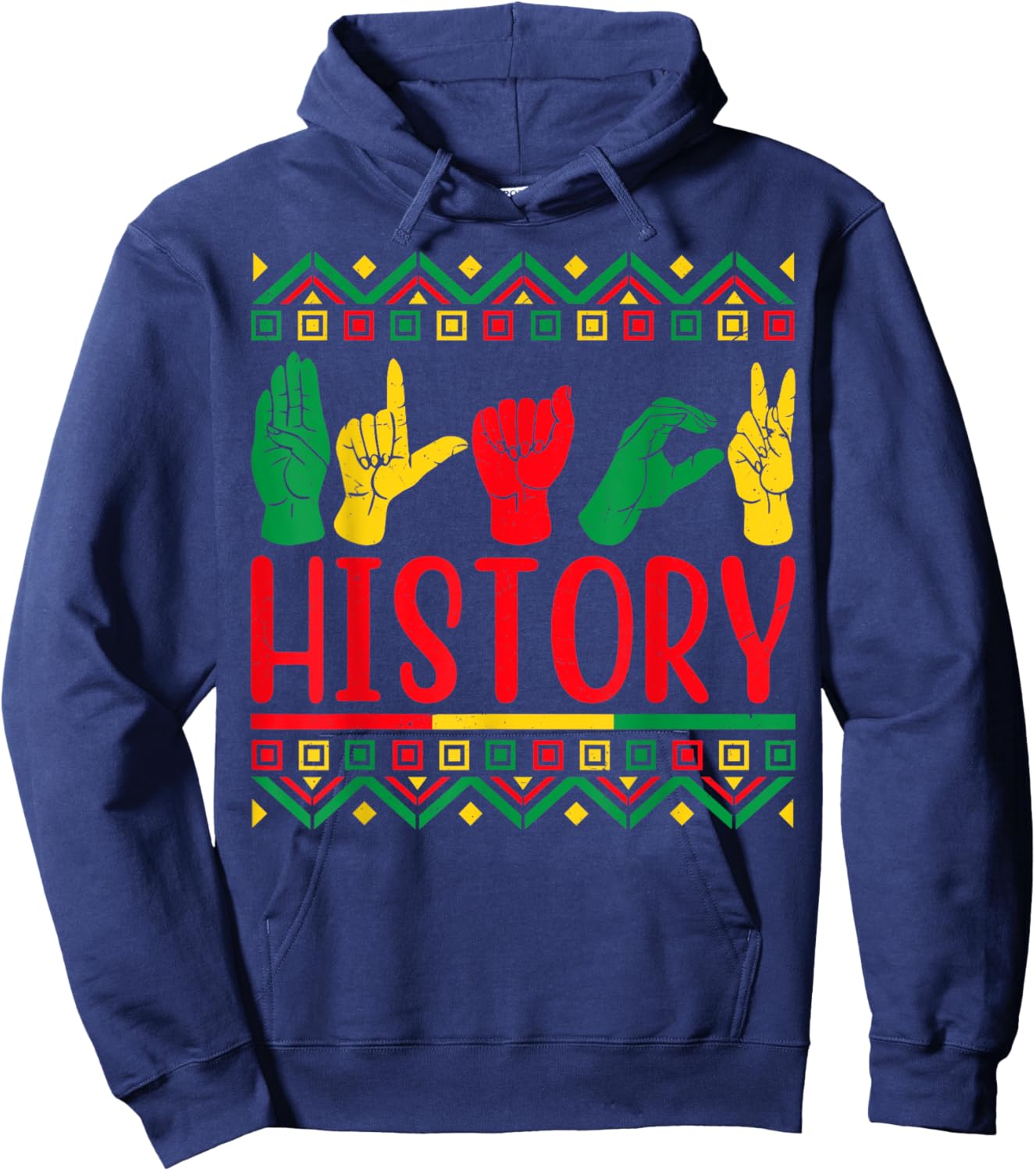 Black History Sign Language Empowerment Culture Black Pride Hoodie - Hoodie | Navy