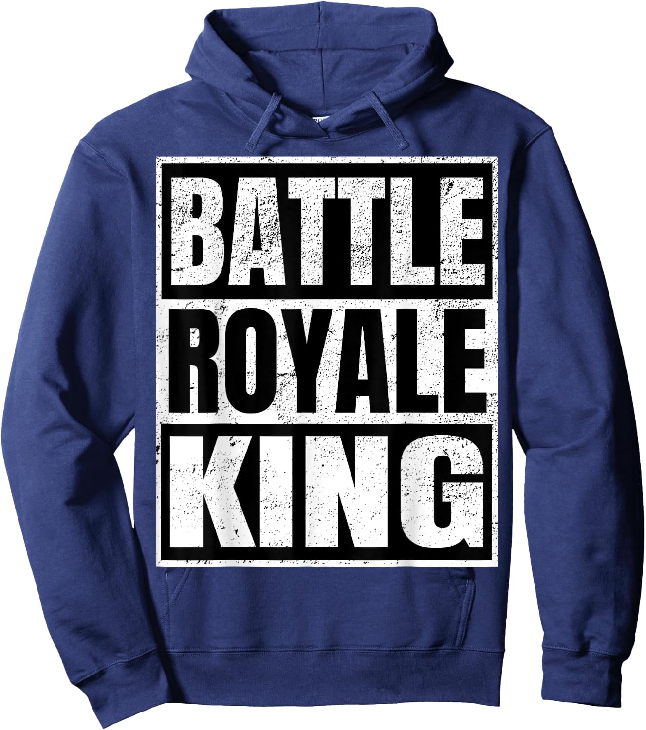 Battle Royale King Distressed Gamer Gift Hoodie - Hoodie | Navy