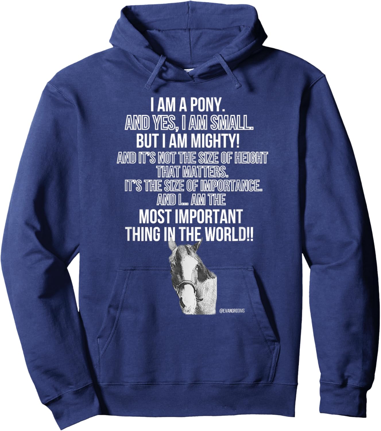 Piper The Talking Pony - Small But Mighty Hoodie - Hoodie | Navy