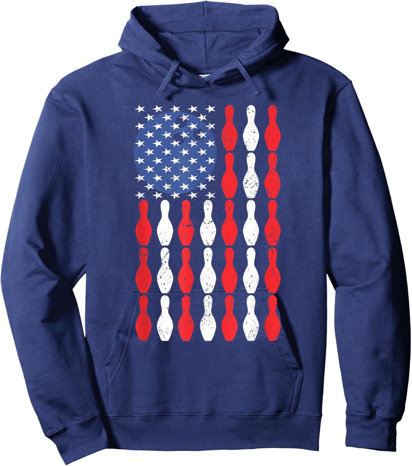 Patriotic USA Bowler Player Lover Team American Flag Bowling Kids Men Hoodie - Hoodie | Navy