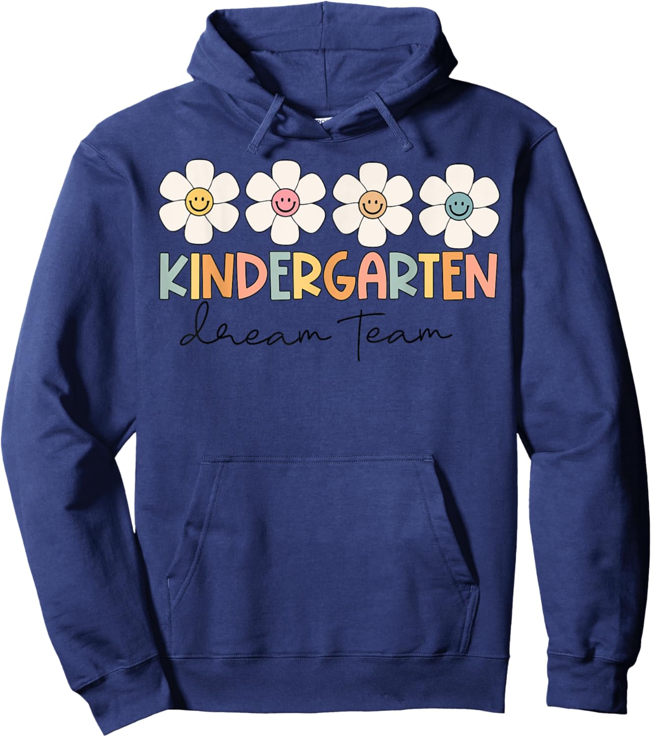Kindergarten Dream Team Retro Back To School Teacher Student Women Girls Kids Hoodie - Hoodie | Navy