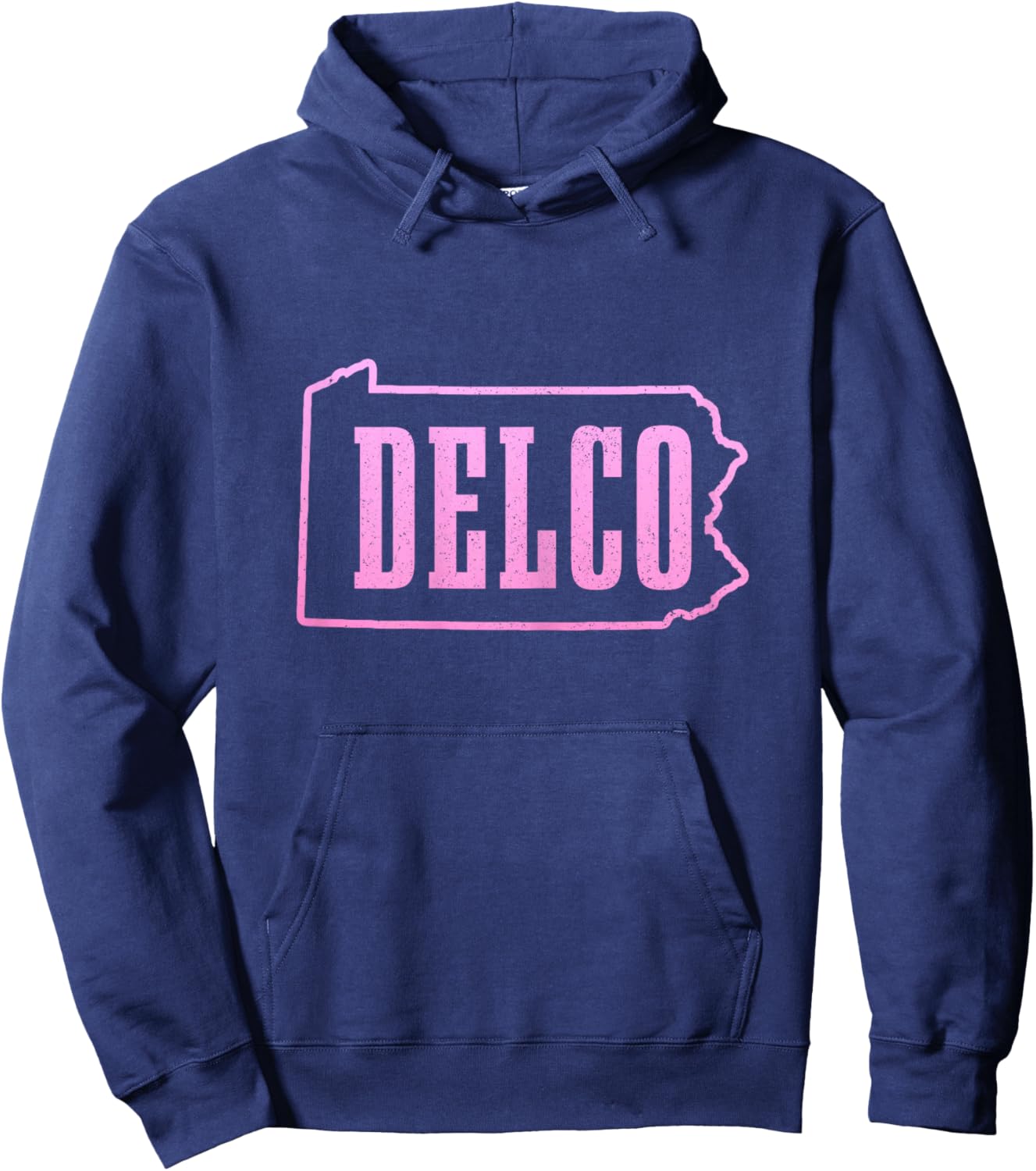 Delco Delaware County Card Pride Pennsylvania Vintage Hoodie - Hoodie | Navy