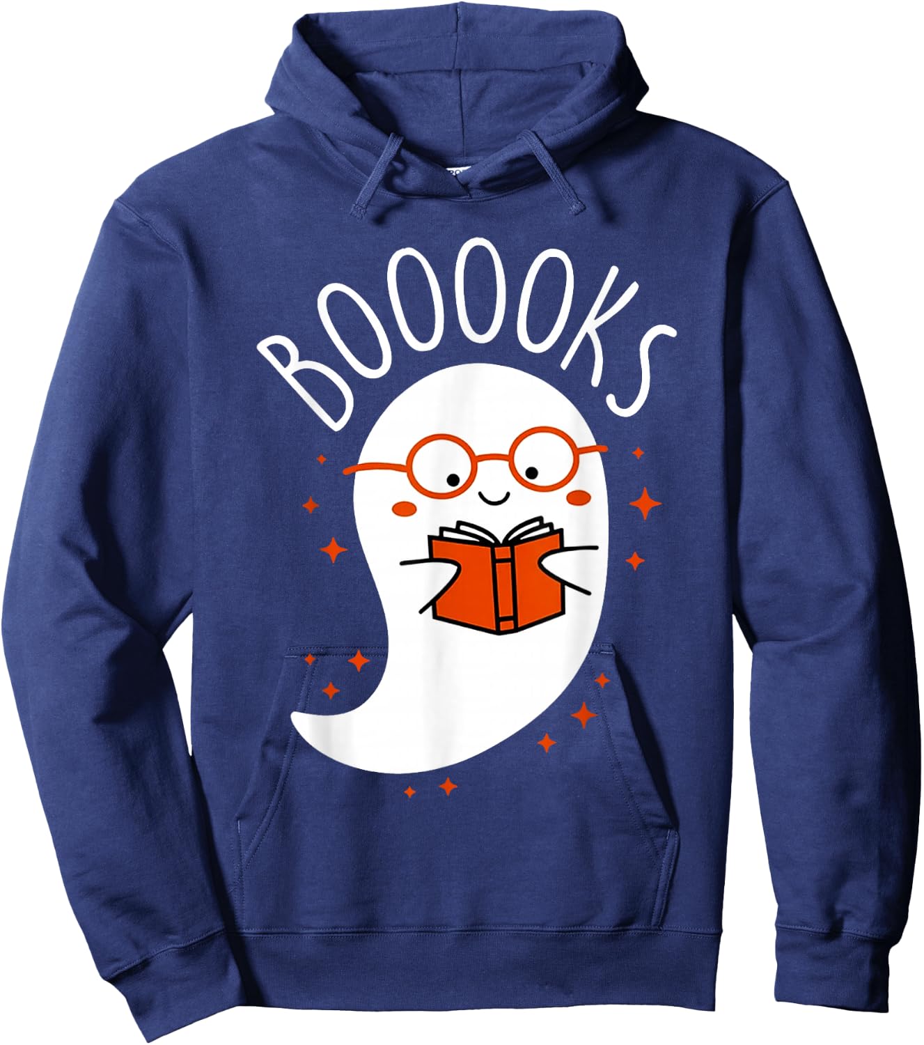 Booooks Shirt, Ghost Books, Halloween Teacher Hoodie - Hoodie | Navy