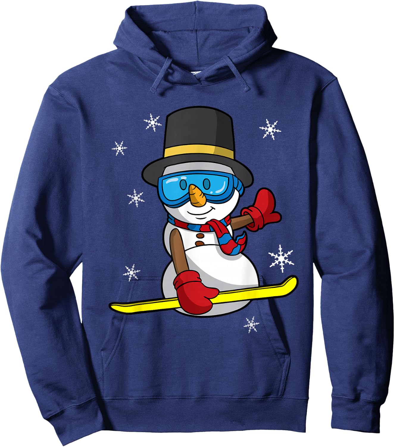 Christmas Snowboarding Snowman Snowboarder Snowboard Hoodie - Hoodie | Navy