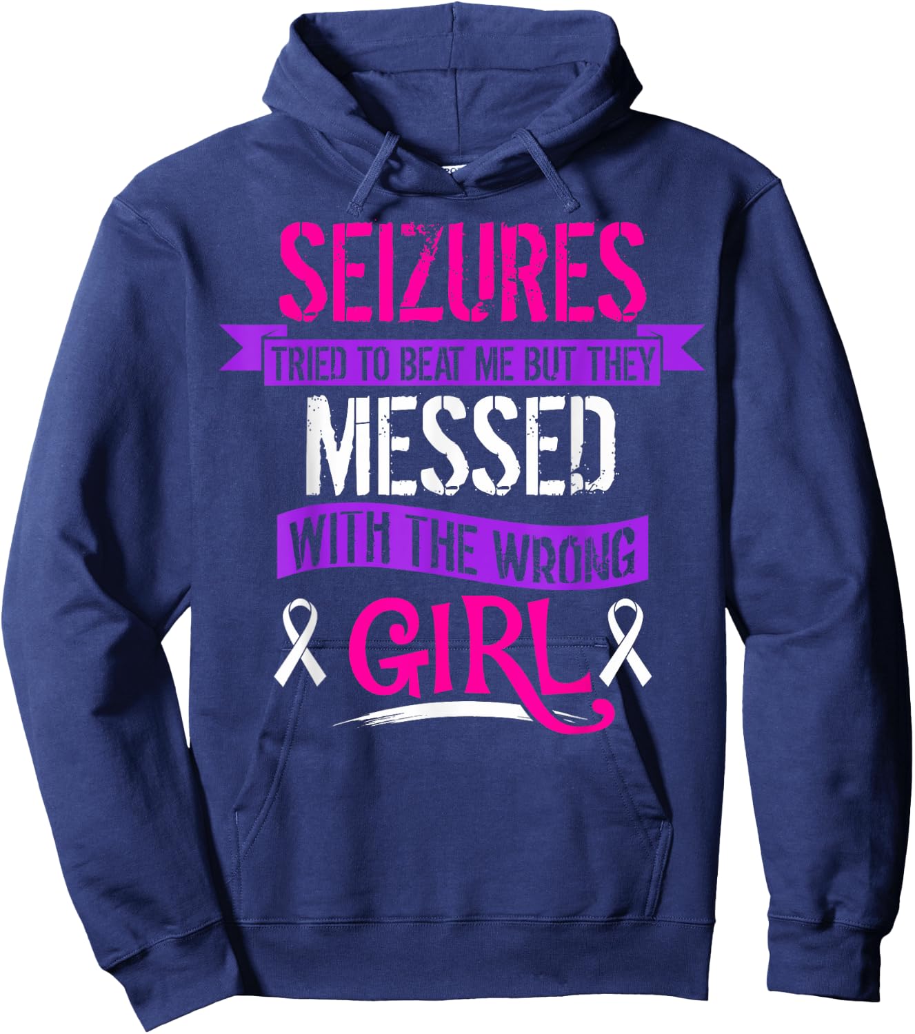 Seizure Epilepsy Awareness Seizures Tried To Beat Hoodie - Hoodie | Navy