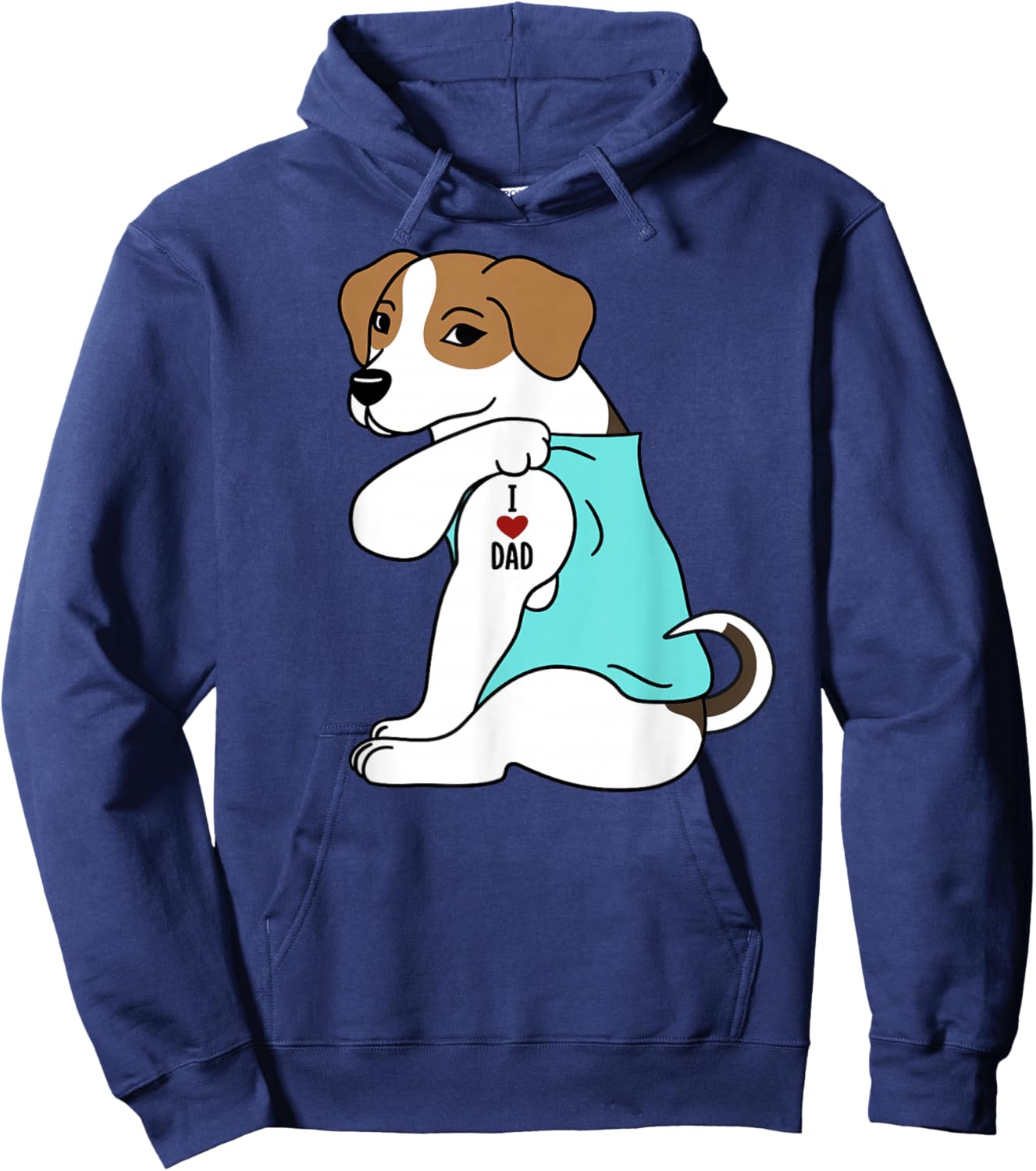 Jack Russell Terrier I Love Dad Funny Dog Men Women Hoodie - Hoodie | Navy