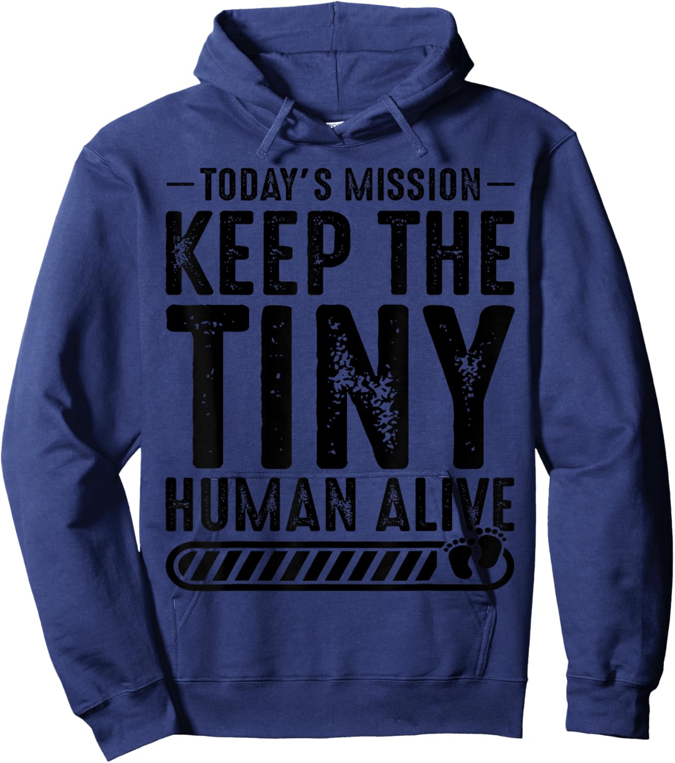 New Dad Est Keep Tiny Human Alive First Time Father's Day Hoodie - Hoodie | Navy