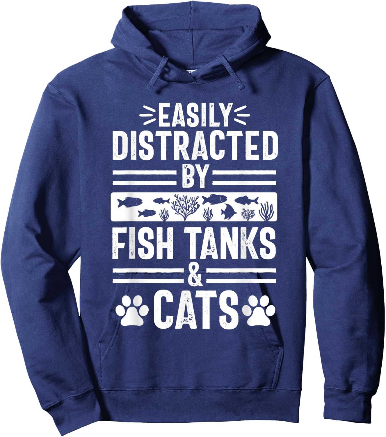 Fish Tank Lover Cat Owner Funny Aquarium Aquarist Men Hoodie - Hoodie | Navy