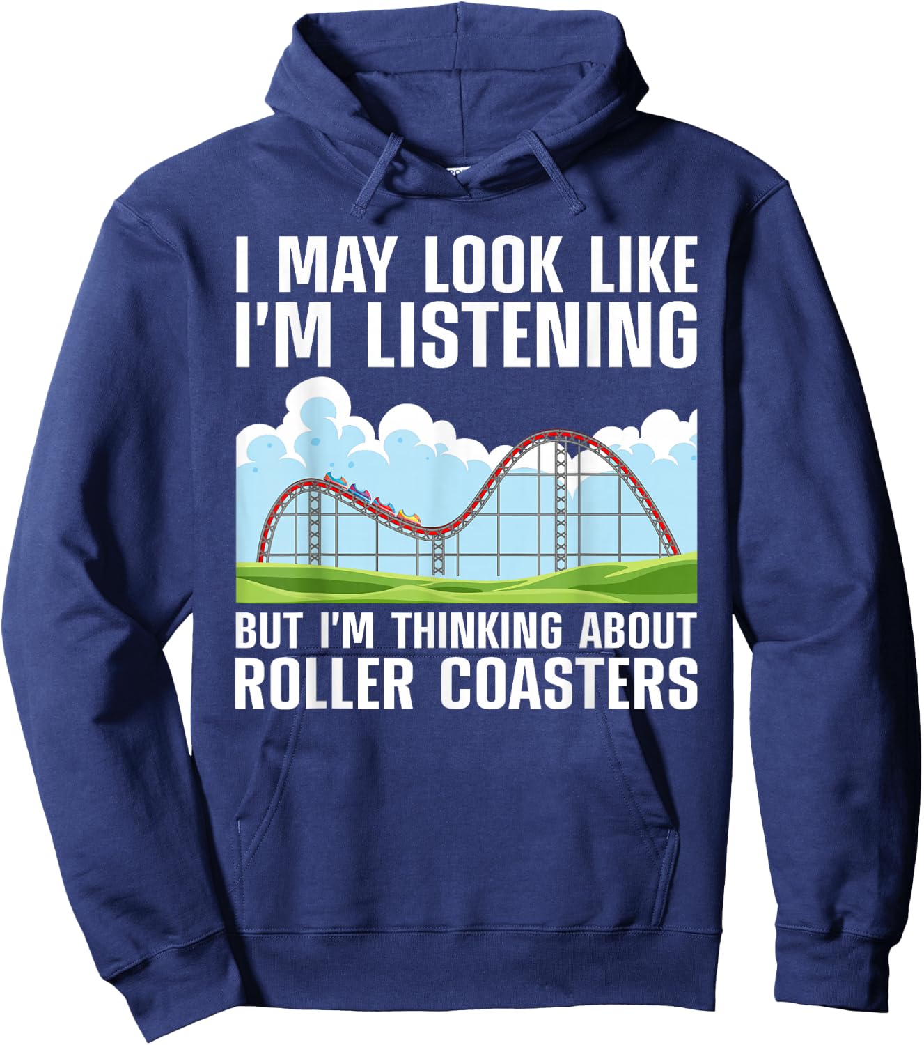 Funny Roller Coaster Art Women Roller Coaster Lover Hoodie - Hoodie | Navy