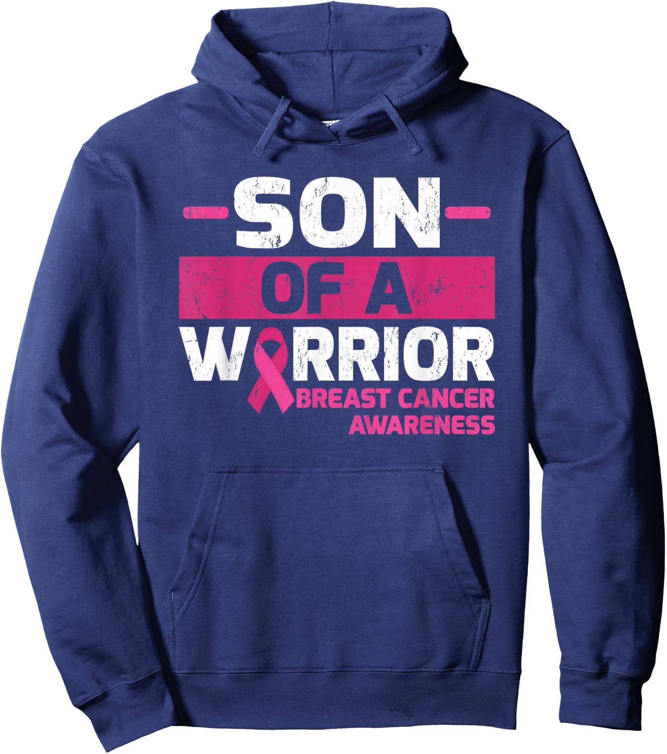 Son Of A Warrior Breast Cancer Awareness Hoodie - Hoodie | Navy
