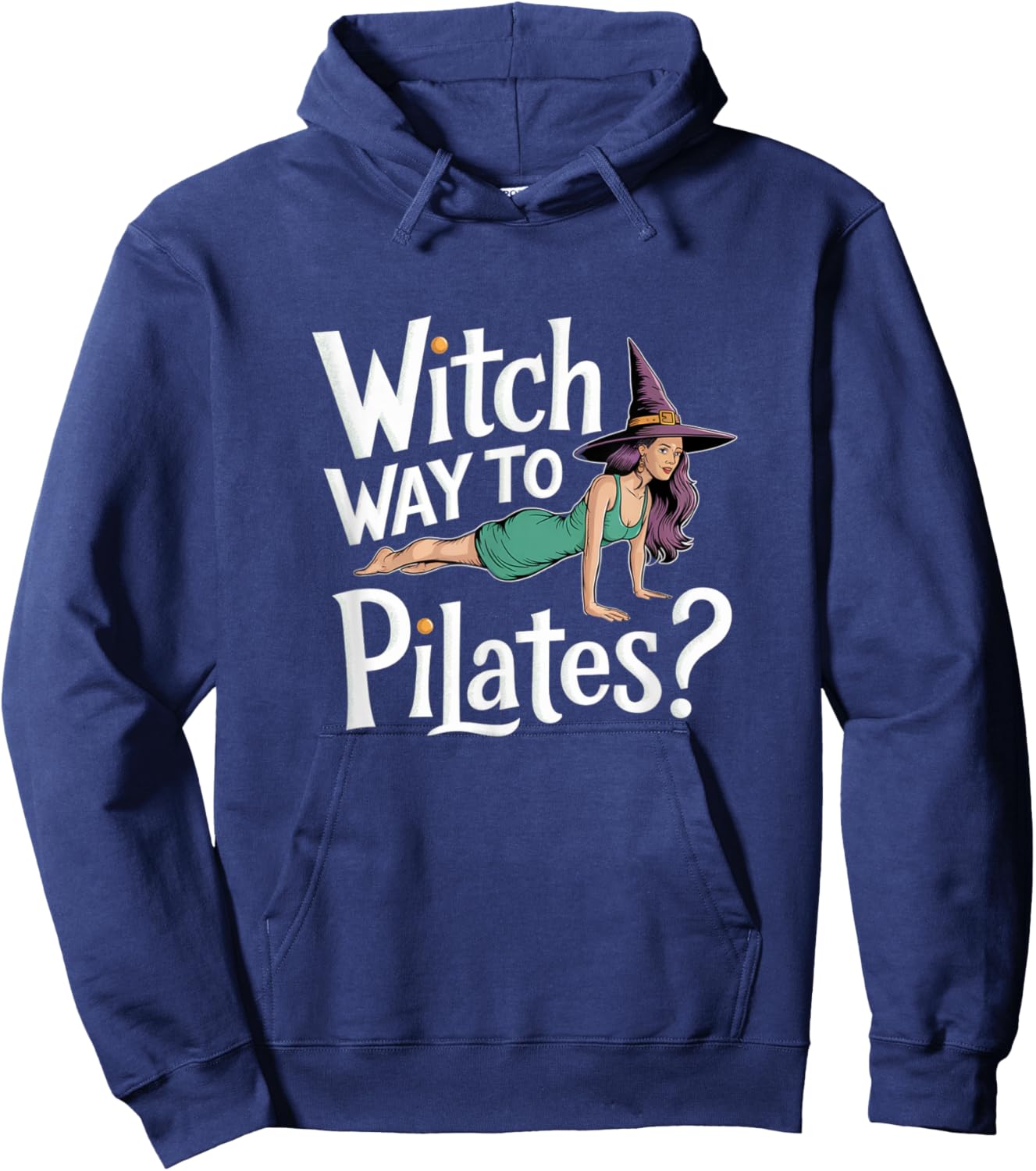 Witch Way to Pilates Funny Halloween Pilates Yoga Reformer Hoodie - Hoodie | Navy