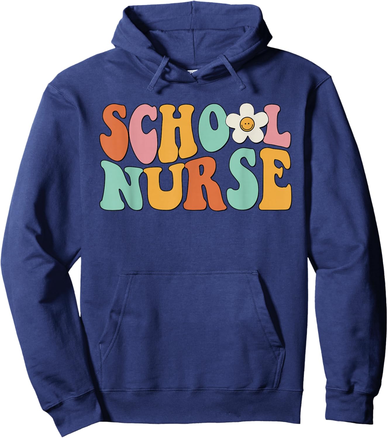 Retro Groovy School Nurse Appreciation Nursing Nurse Day Hoodie - Hoodie | Navy