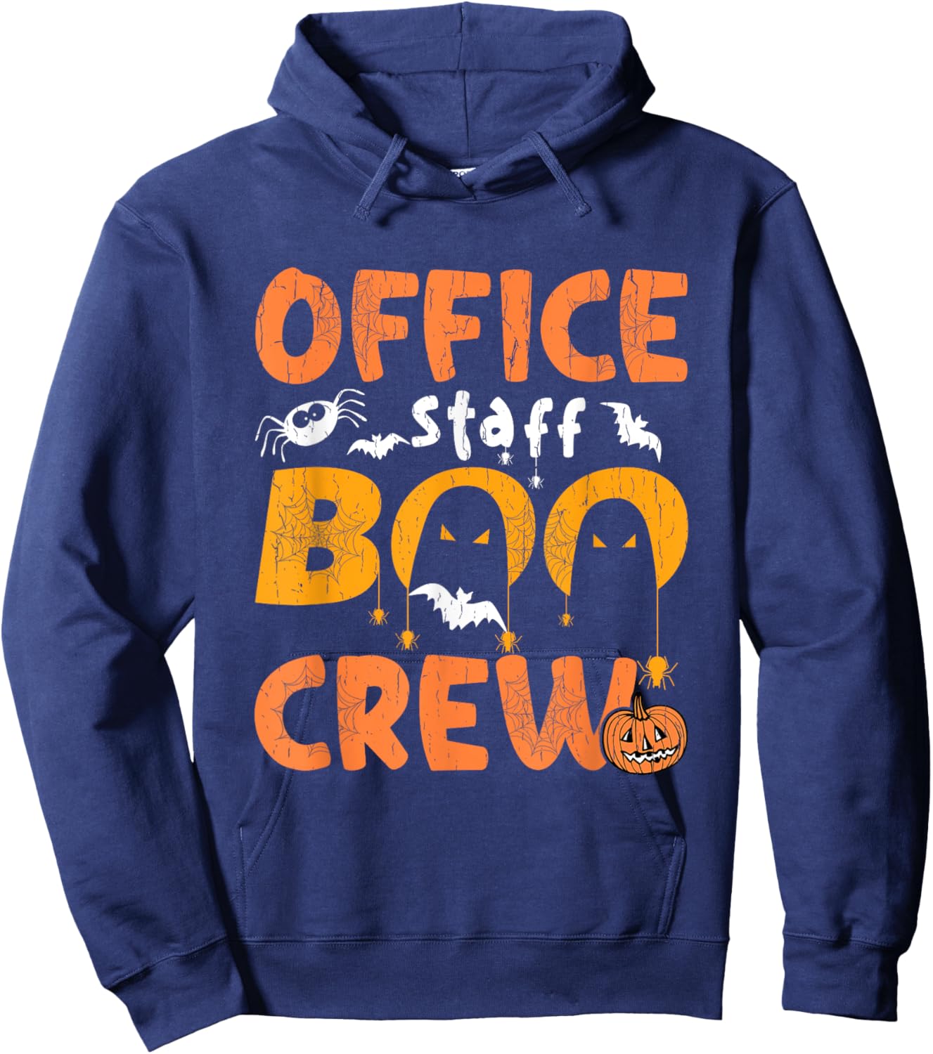 Office Staff Boo Crew Funny Halloween Matching Costume Hoodie - Hoodie | Navy