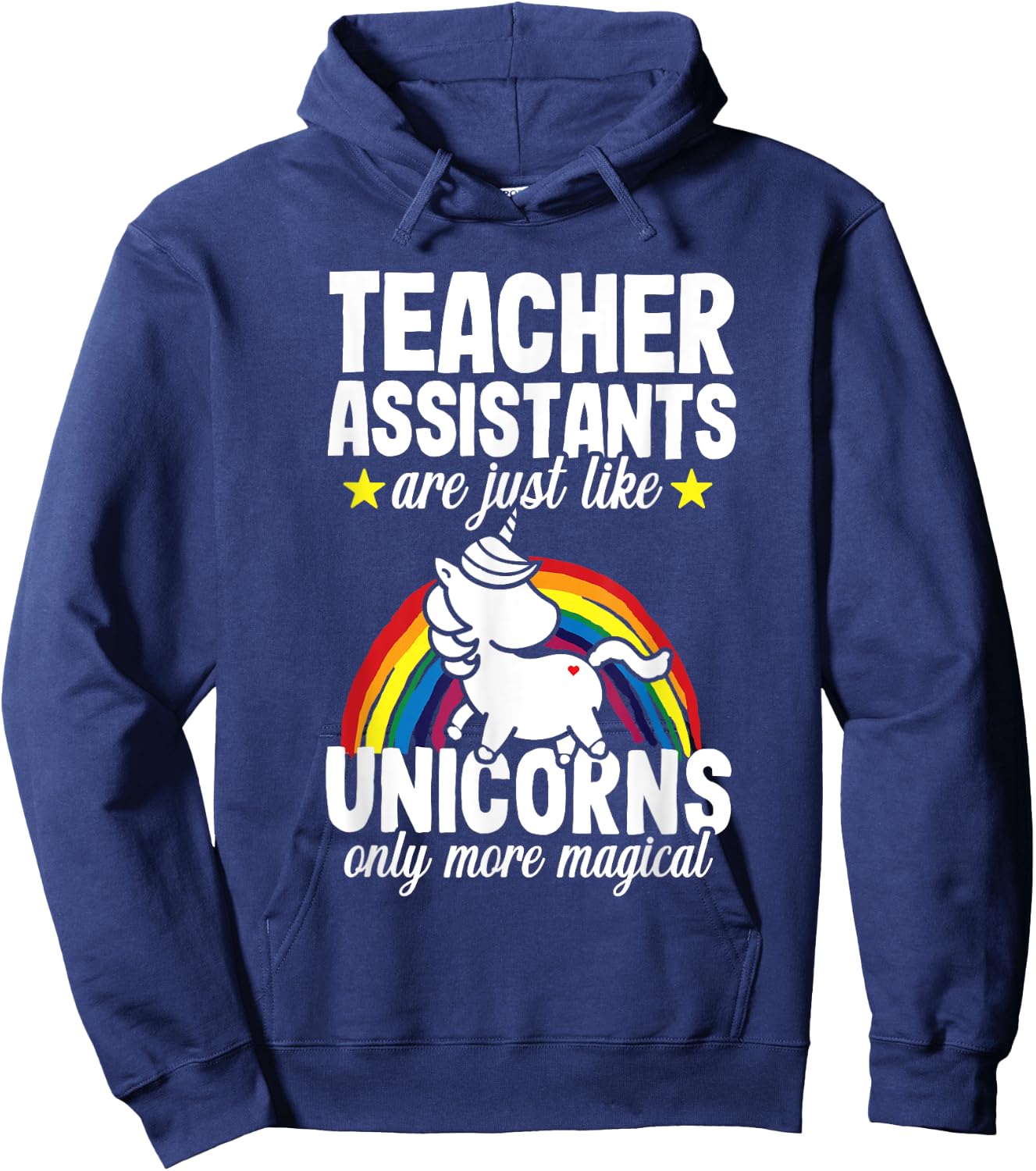 Teacher Assistant Unicorn Teaching School Appreciation Hoodie - Hoodie | Navy