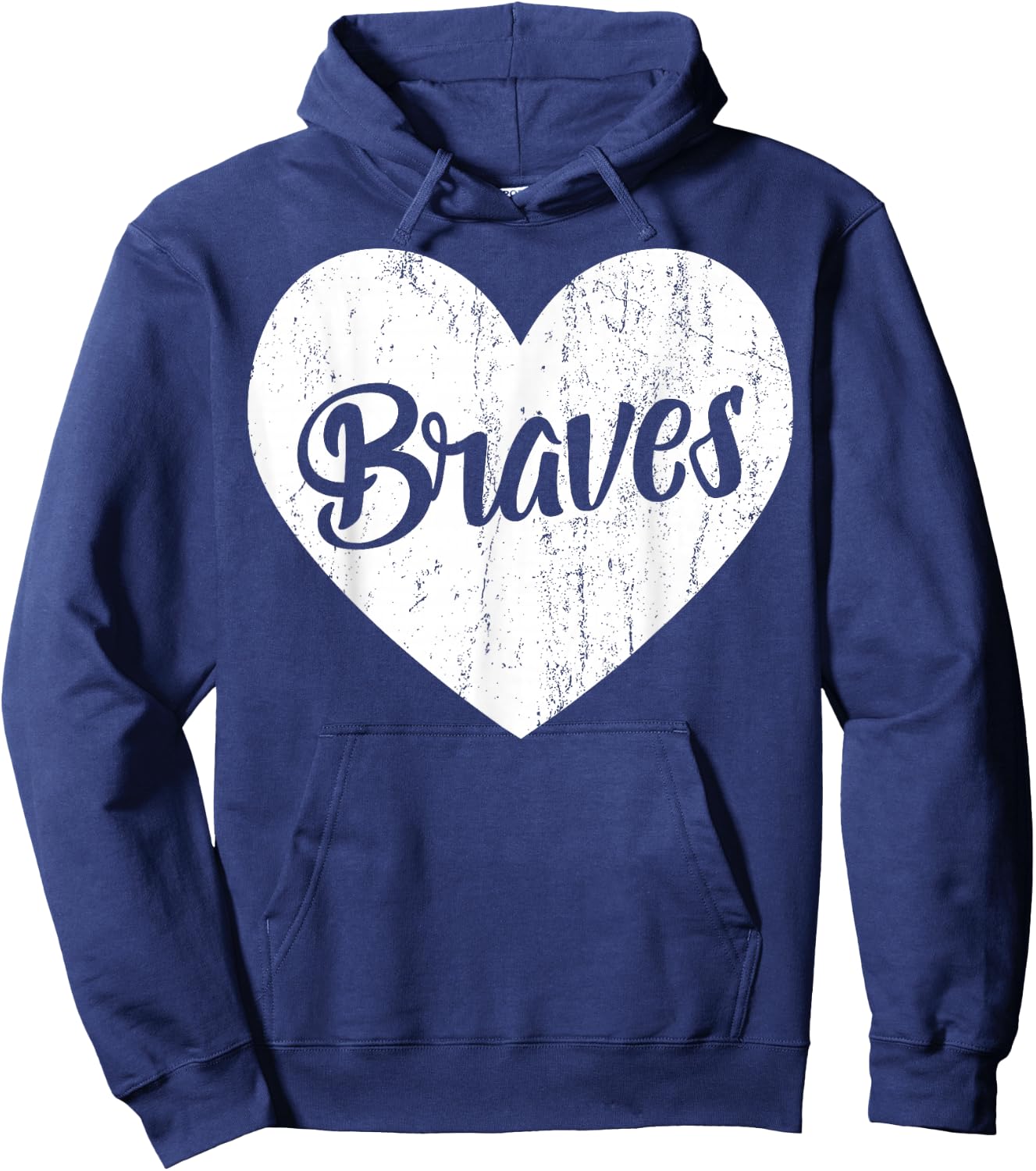 Braves School Sports Fan Team Spirit Mascot Cute Heart Gift Hoodie - Hoodie | Navy