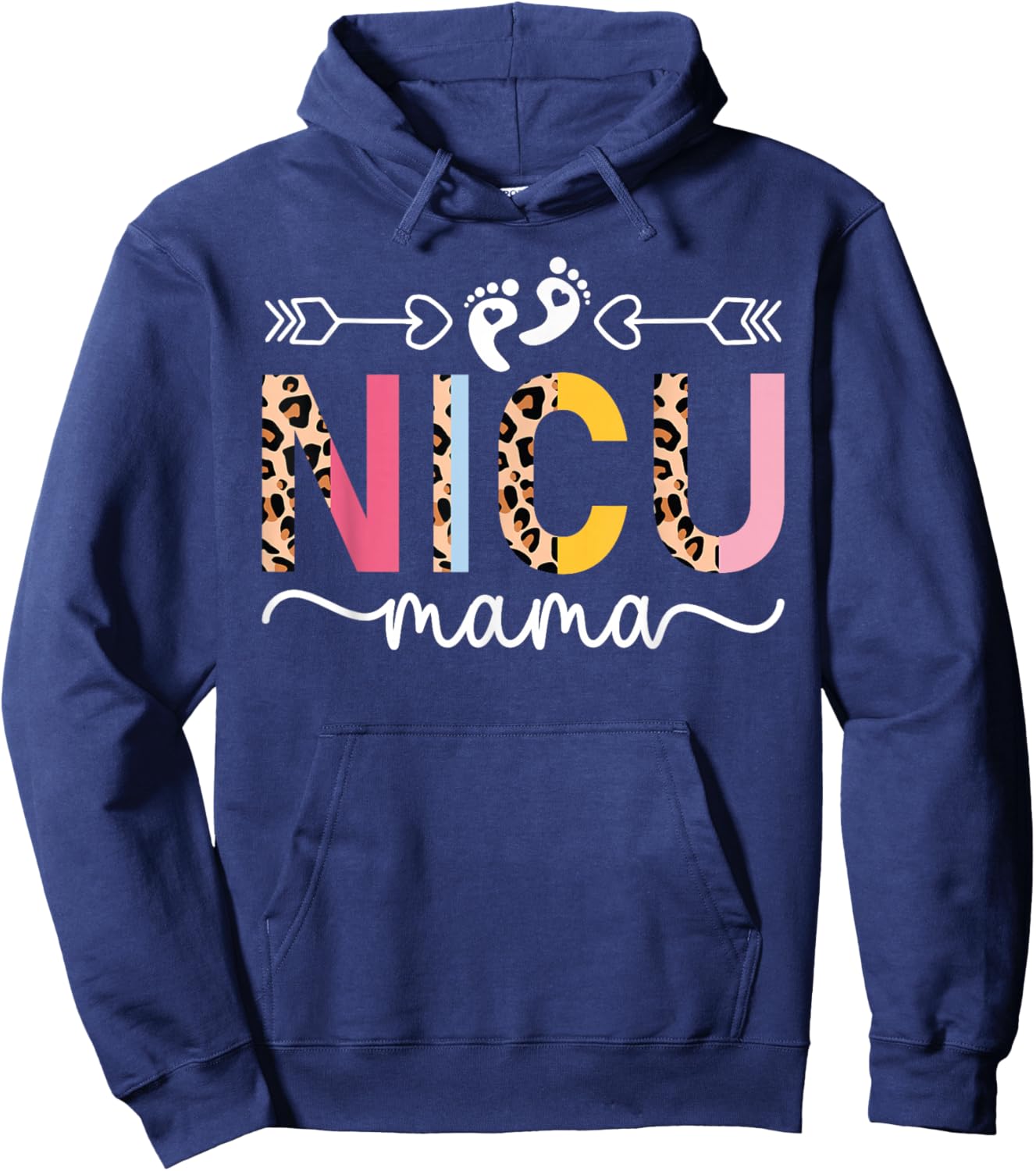 NICU Mama NICU Mom Micro Preemie Baby Mom Of NICU Warrior Hoodie - Hoodie | Navy