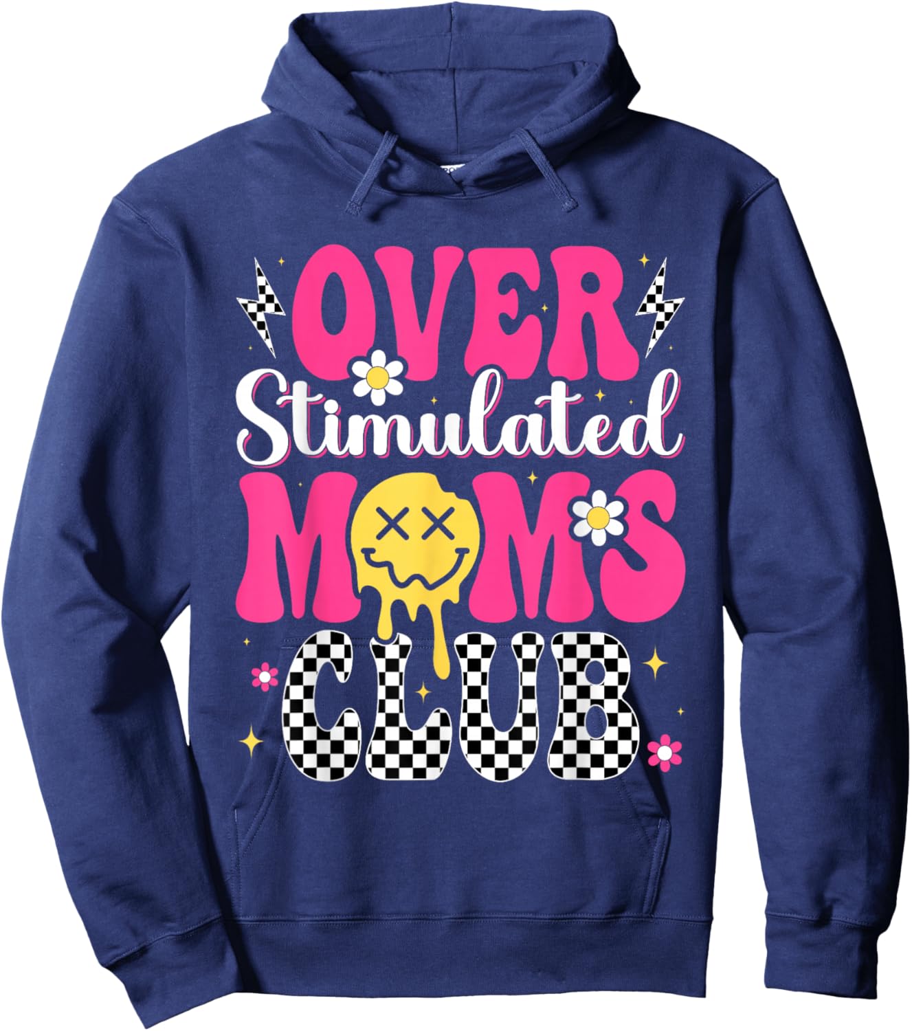 Overstimulated Moms Club Mother's Day Mom Hoodie - Hoodie | Navy