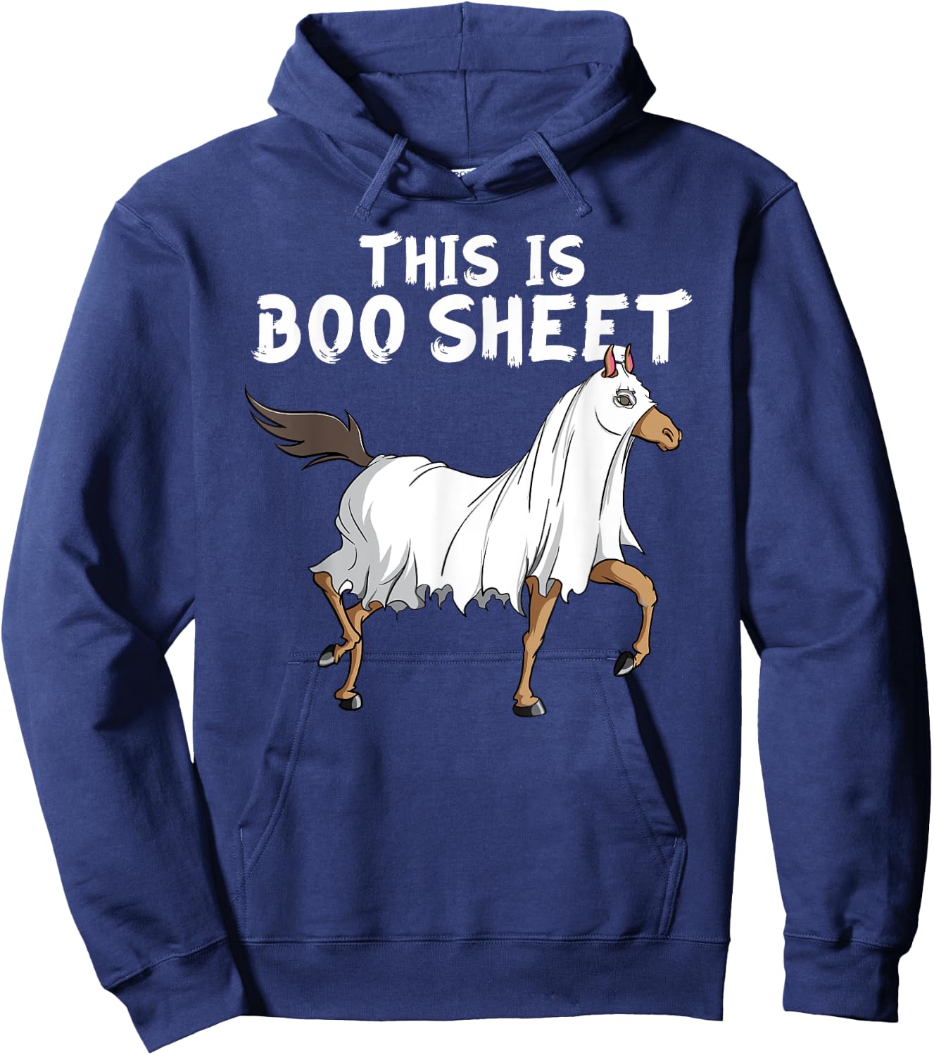 Horse Ghost This Is Boo Sheet Equestrian Horse Halloween Hoodie - Hoodie | Navy