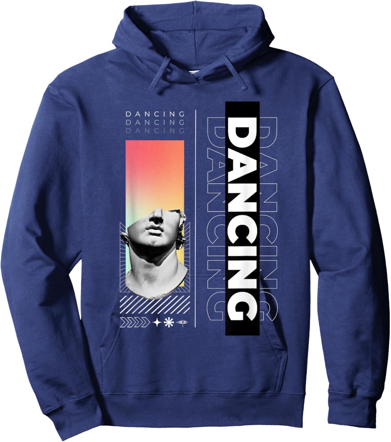 Dancing Greek Statue Ancient Mythology Pose Sculpture Hoodie - Hoodie | Navy