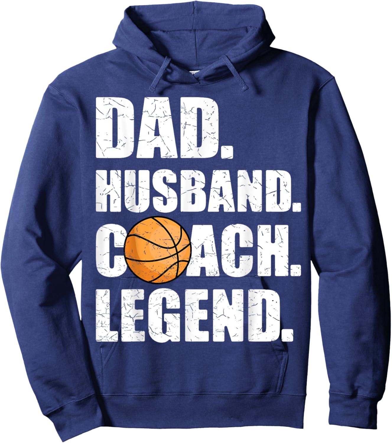 Dad Husband Coach Legend Father Papa Daddy Basketball Coach Hoodie - Hoodie | Navy