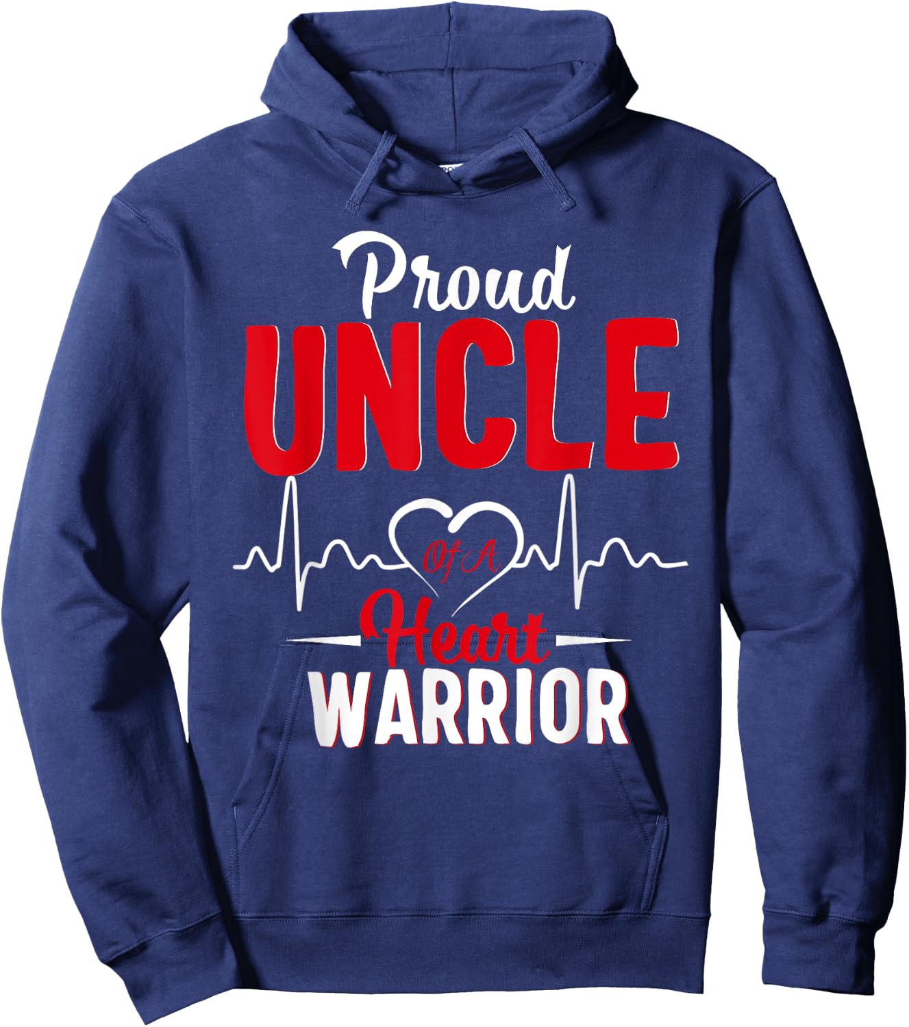 Proud UNCLE of a Heart Warrior CHD Awareness shirt gift Hoodie - Hoodie | Navy