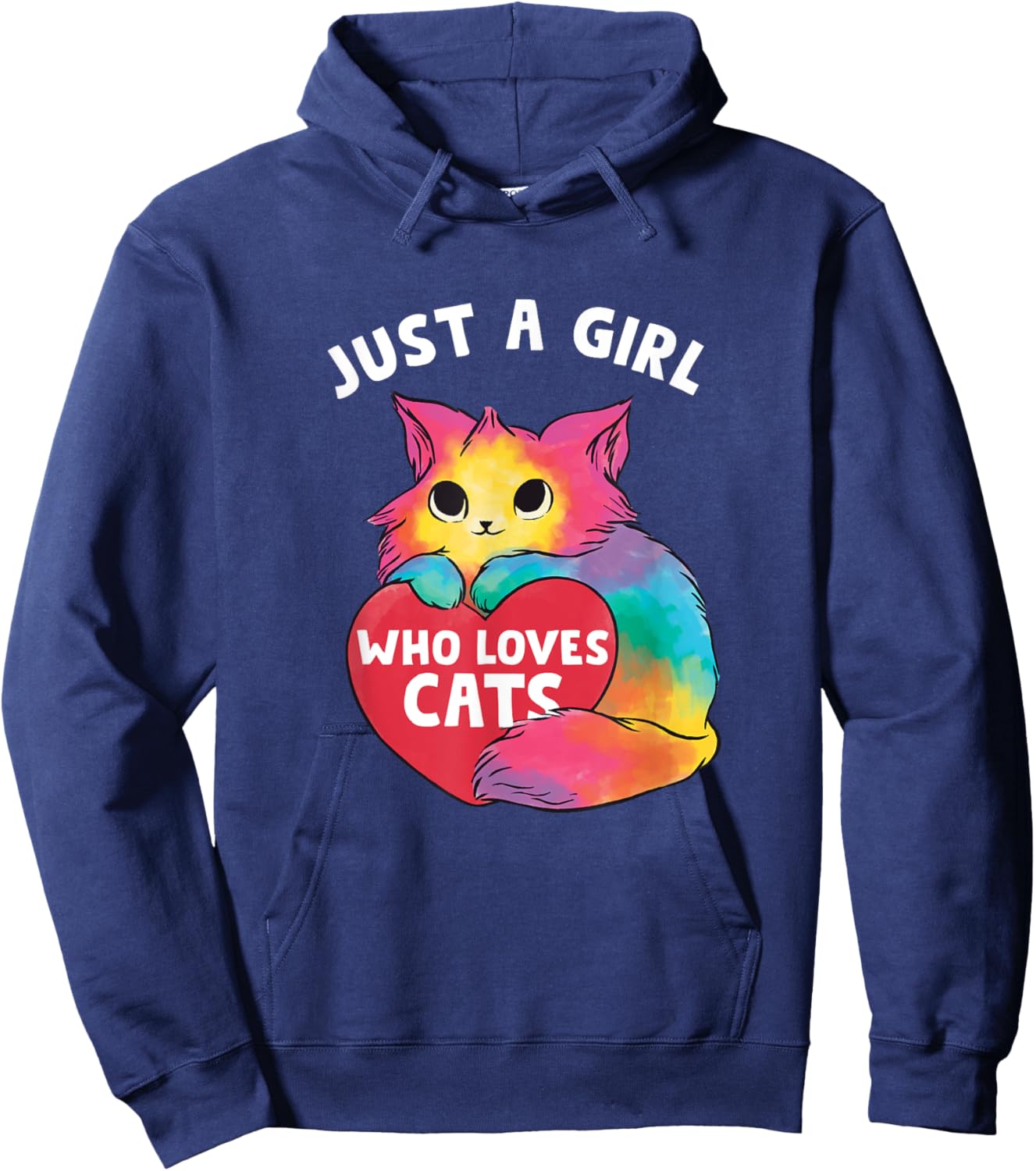 Just a girl who loves cats, cute Cat lover for Girls Hoodie - Hoodie | Navy