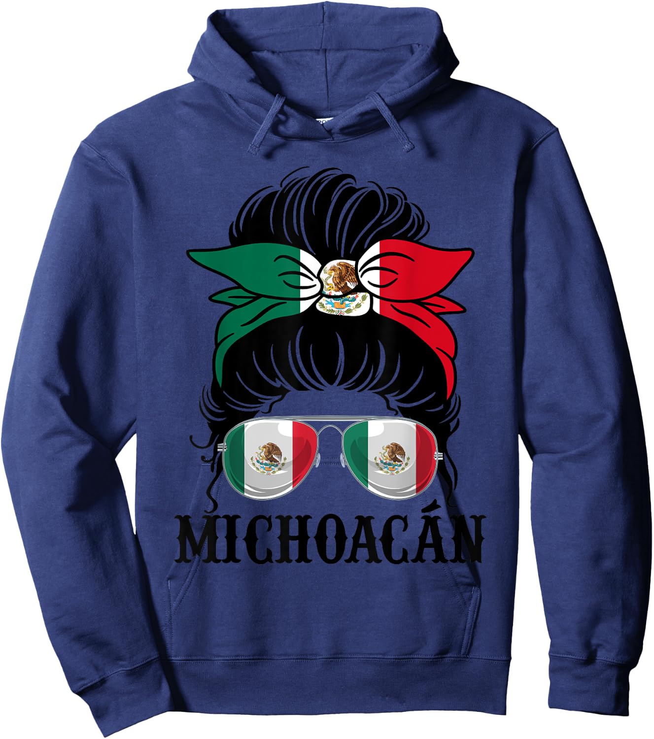 Michoacan Mexico Pride Mexican Flag State Hoodie - Hoodie | Navy