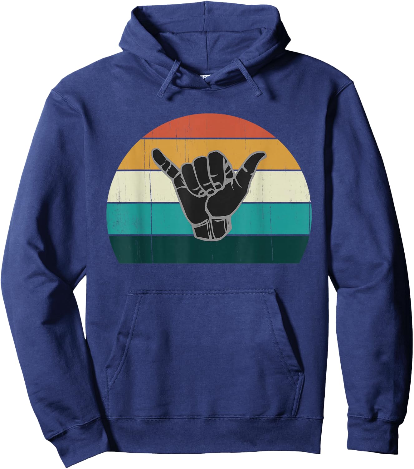 Shaka & Surf Sign - Cool Vintage Surfer/Surfing Gift Hoodie - Hoodie | Navy