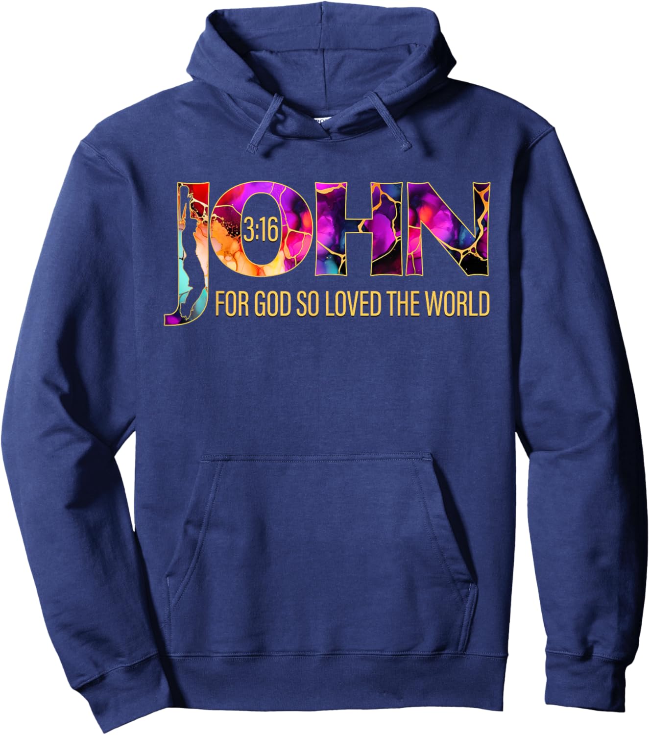 John 3:16 For God So Loved the World Christian Hoodie - Hoodie | Navy