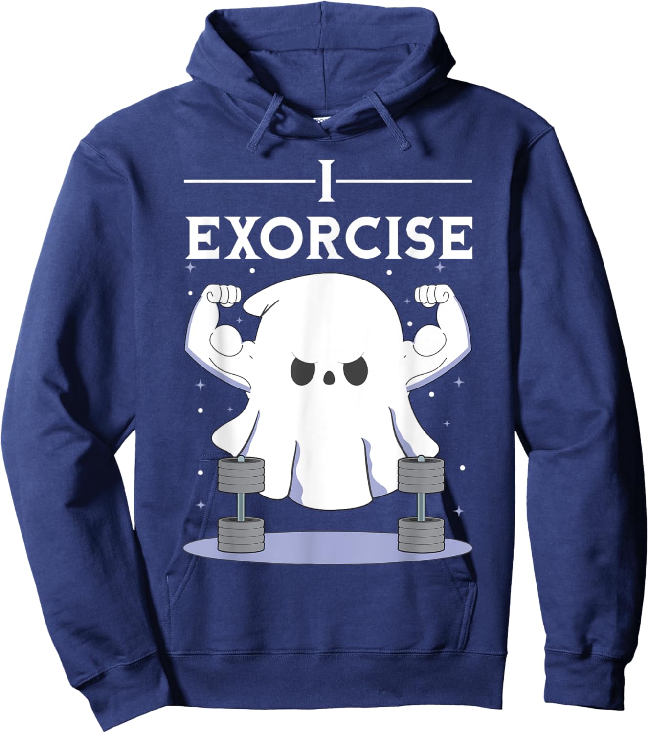 I Exorcise Ghost Pun Halloween Party Exorcist Gym Humor Hoodie - Hoodie | Navy