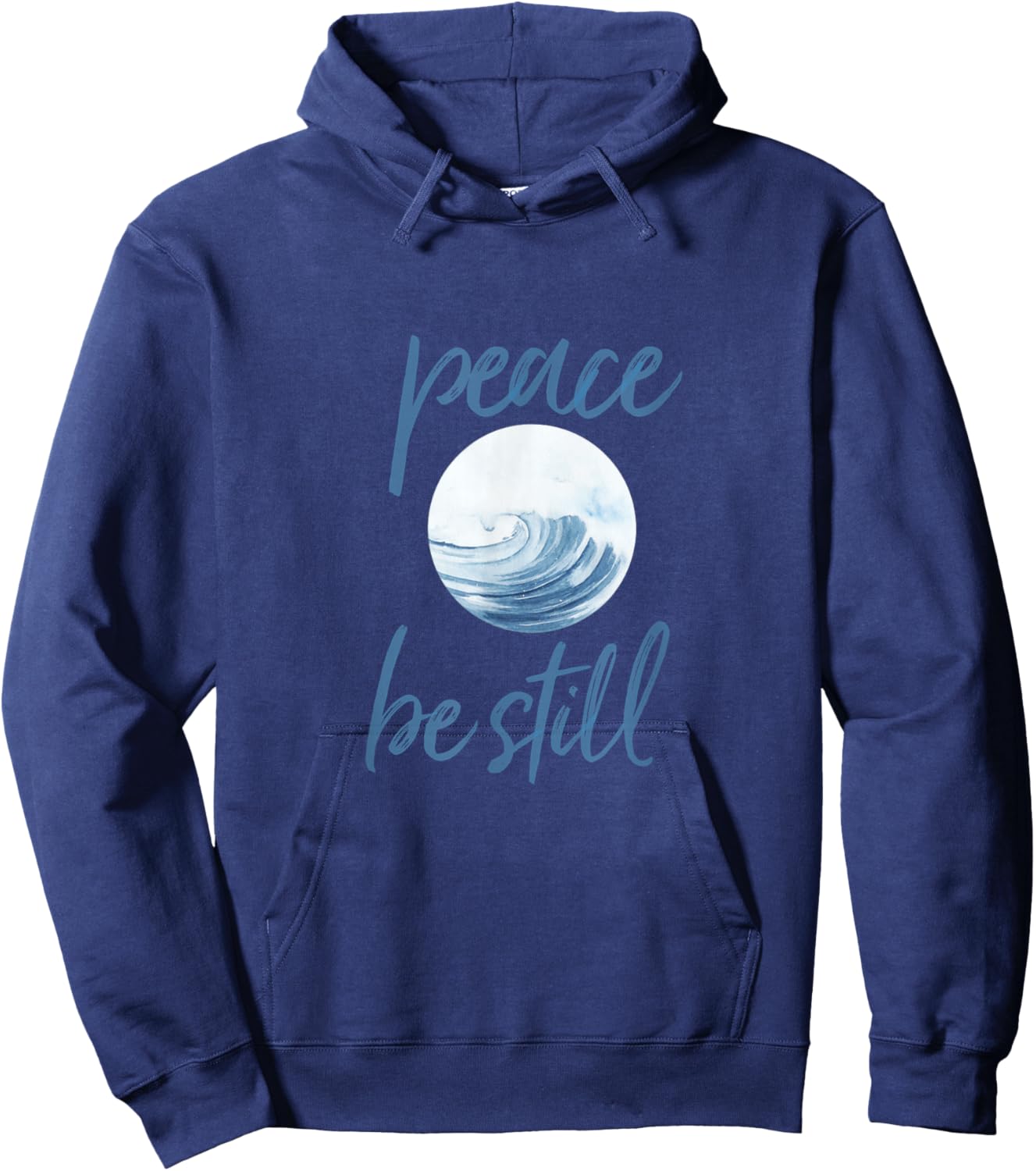 Christian Scripture Peace Be Still Mark 4:39 Ocean Beachwear Hoodie - Hoodie | Navy