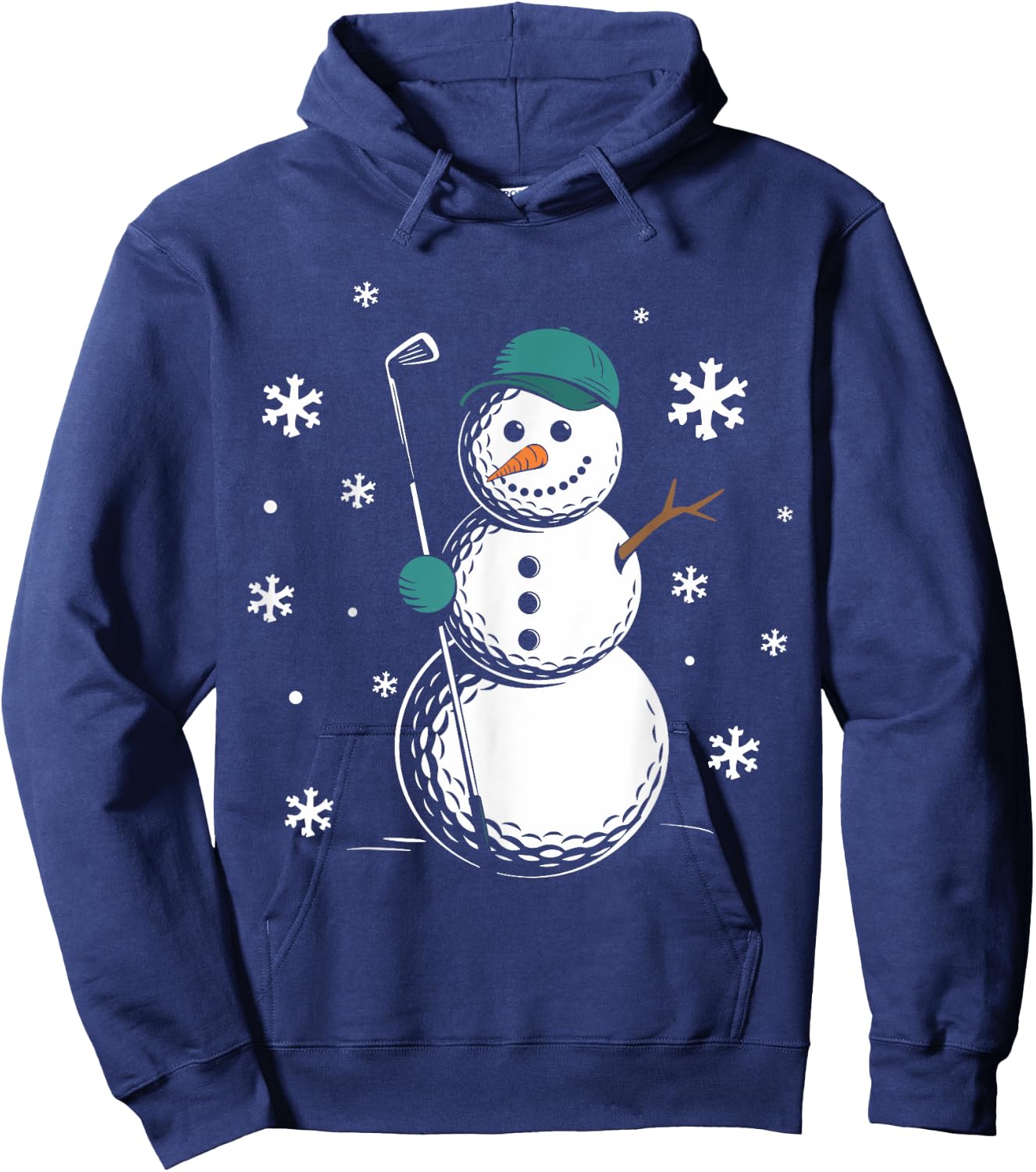 Funny Golfing Snowman Balls Snow Winter Holiday For Golfers Hoodie - Hoodie | Navy