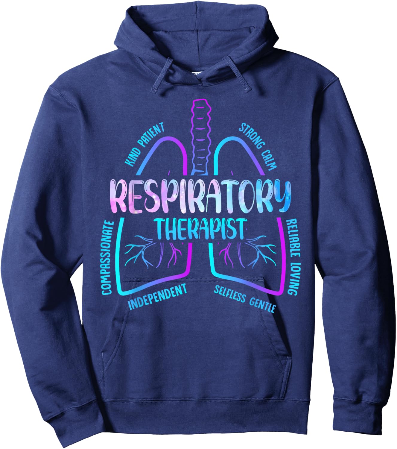 RT Care Respiratory Therapy Gifts - Respiratory Therapist Hoodie - Hoodie | Navy