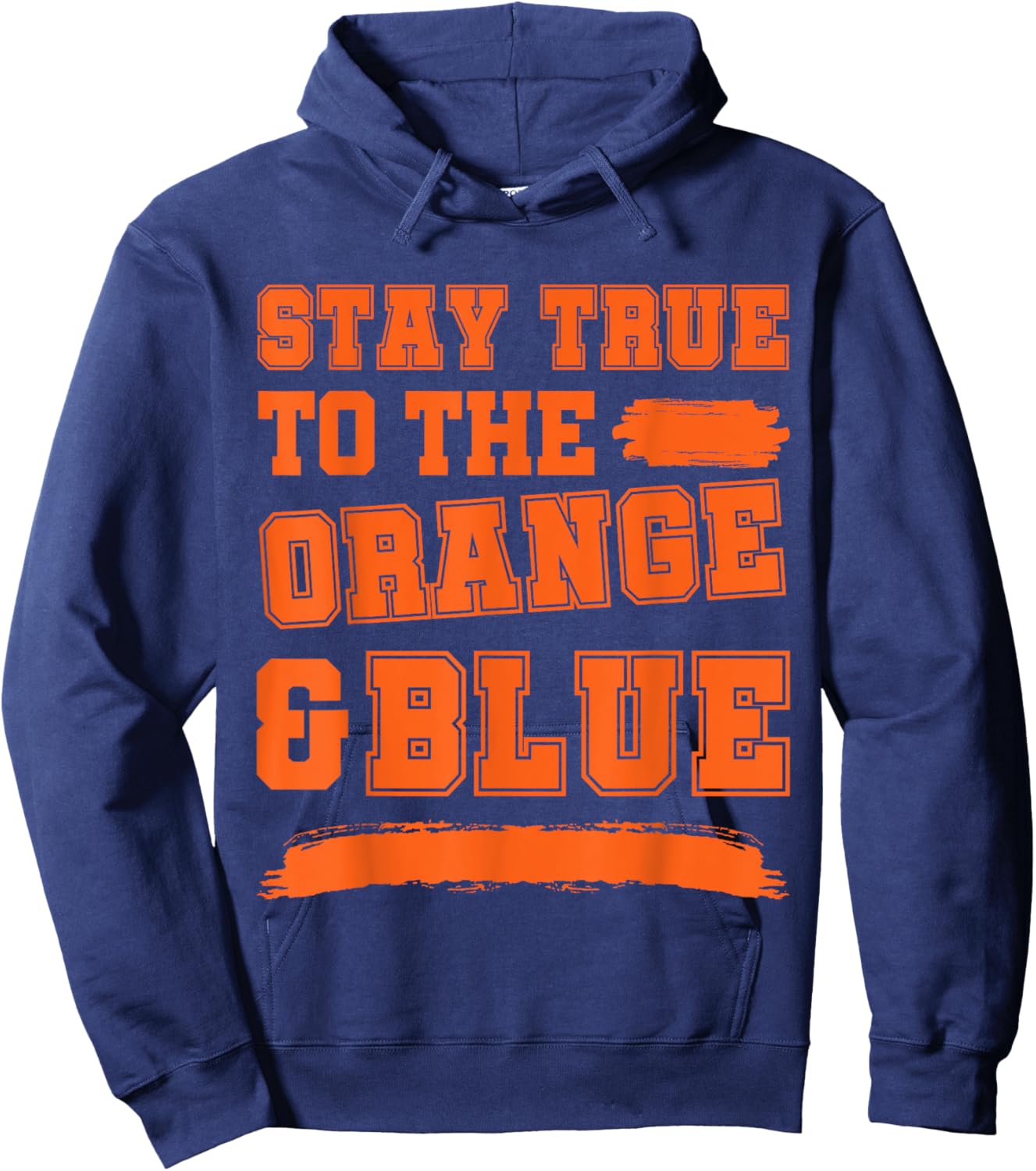 Blue and Orange Game Day, Blue and Orange Hoodie - Hoodie | Navy