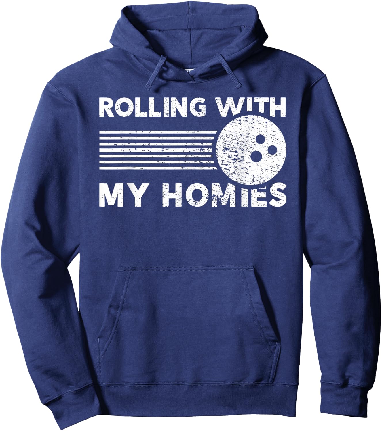 Rolling With My Homies Funny Bowling Shirt Hoodie - Hoodie | Navy