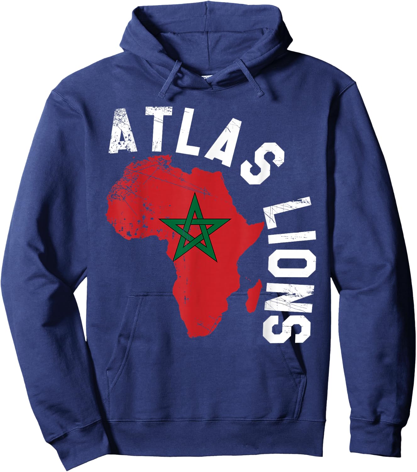 Morocco Flag Soccer Hoodie - Hoodie | Navy