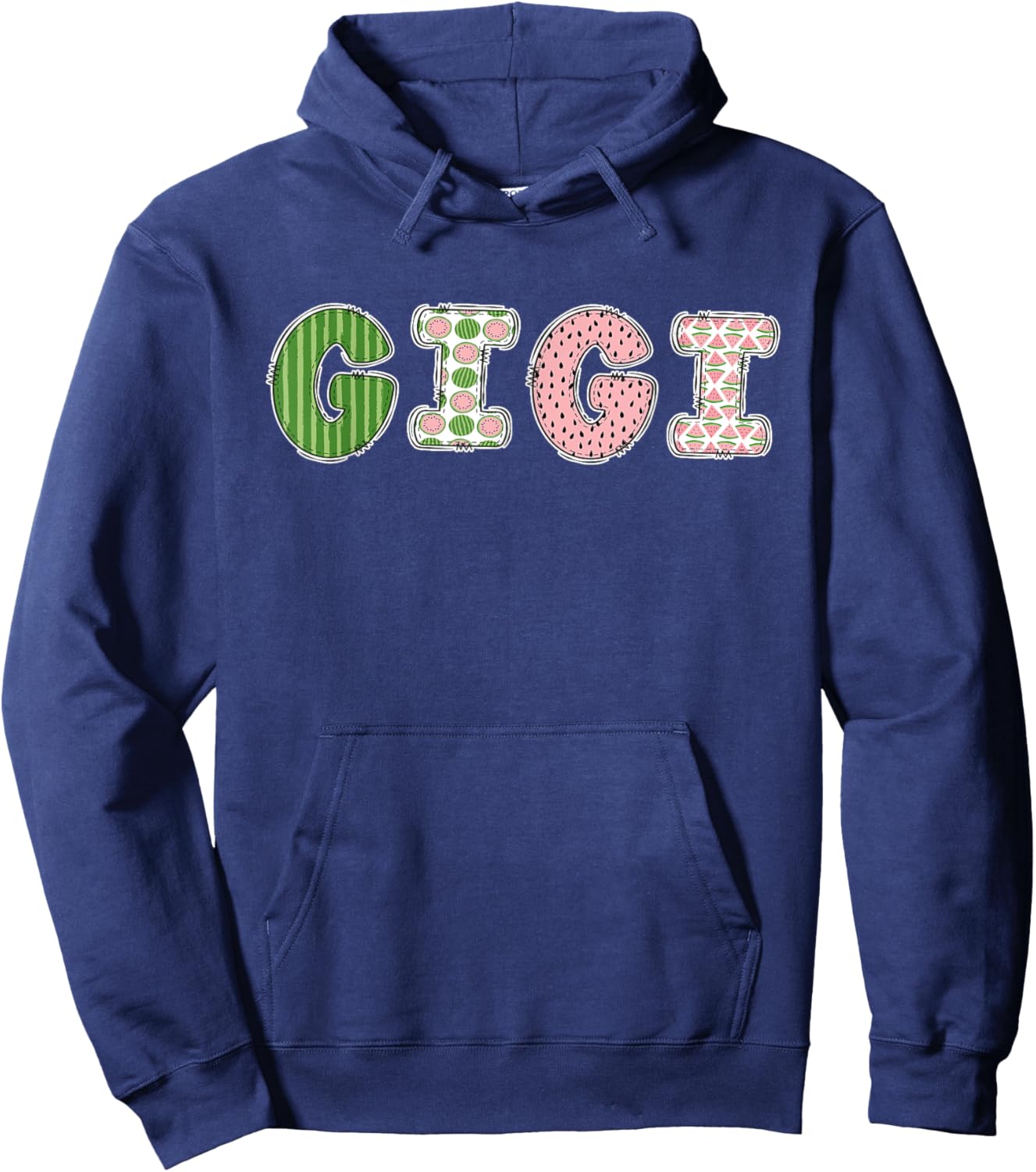 Retro Watermelon Gigi Birthday Party Hoodie - Hoodie | Navy
