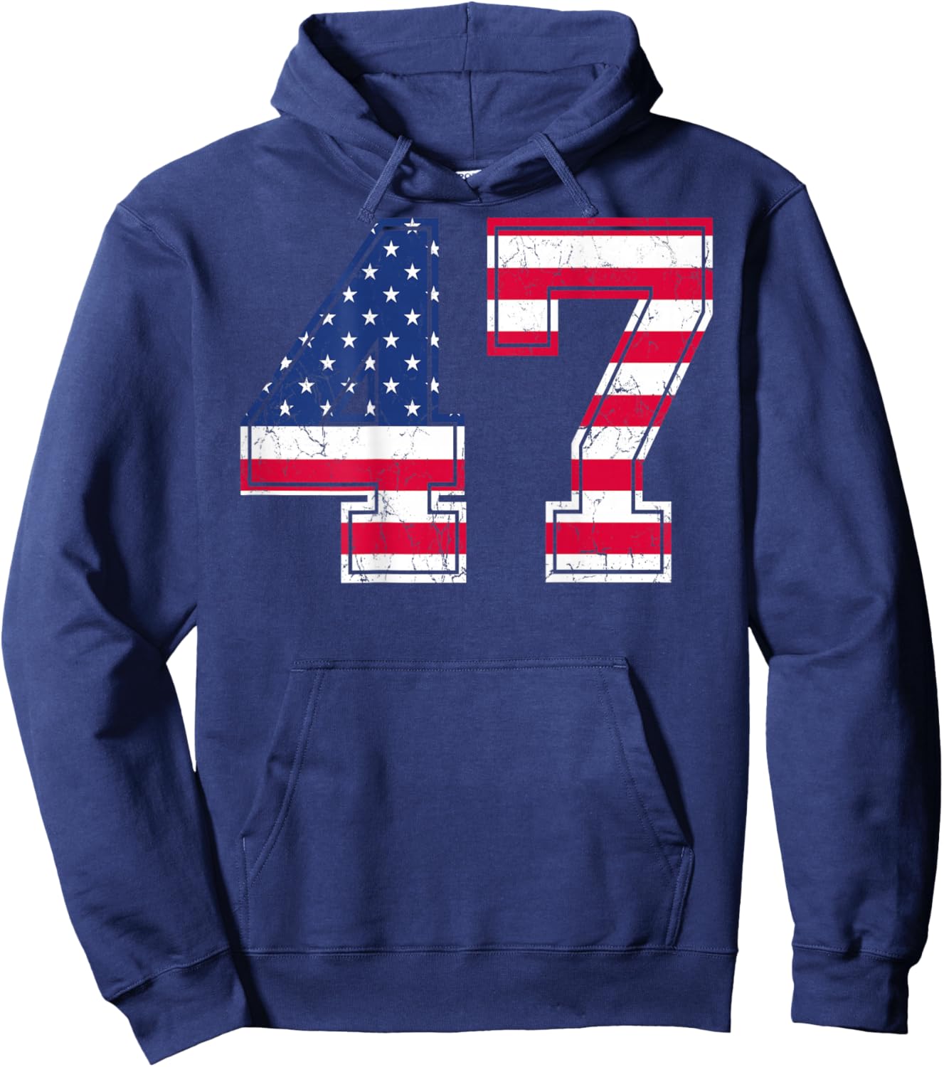 47 Birthday Shirt USA Flag Sports Team Jersey Back Number 47 Women Men Hoodie - Hoodie | Navy