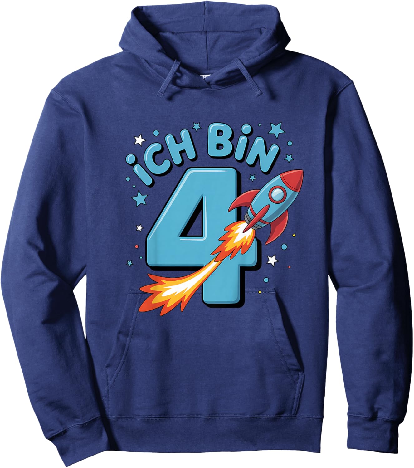 Ich Bin 4 Rakete Geburtstag 4. Geburtstag Junge Weltall Hoodie - Hoodie | Navy