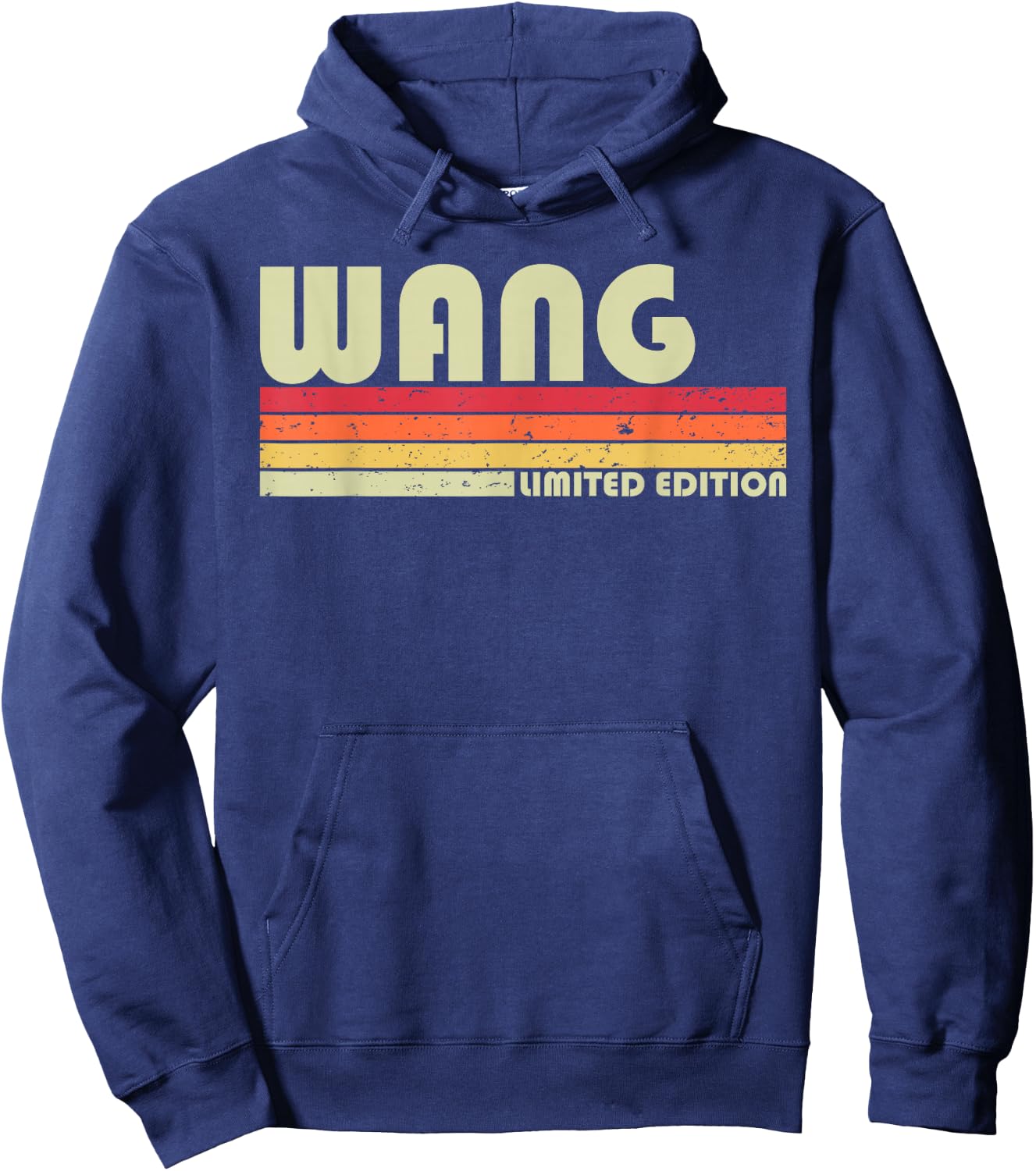 WANG Surname Funny Retro Vintage 80s 90s Birthday Reunion Hoodie - Hoodie | Navy