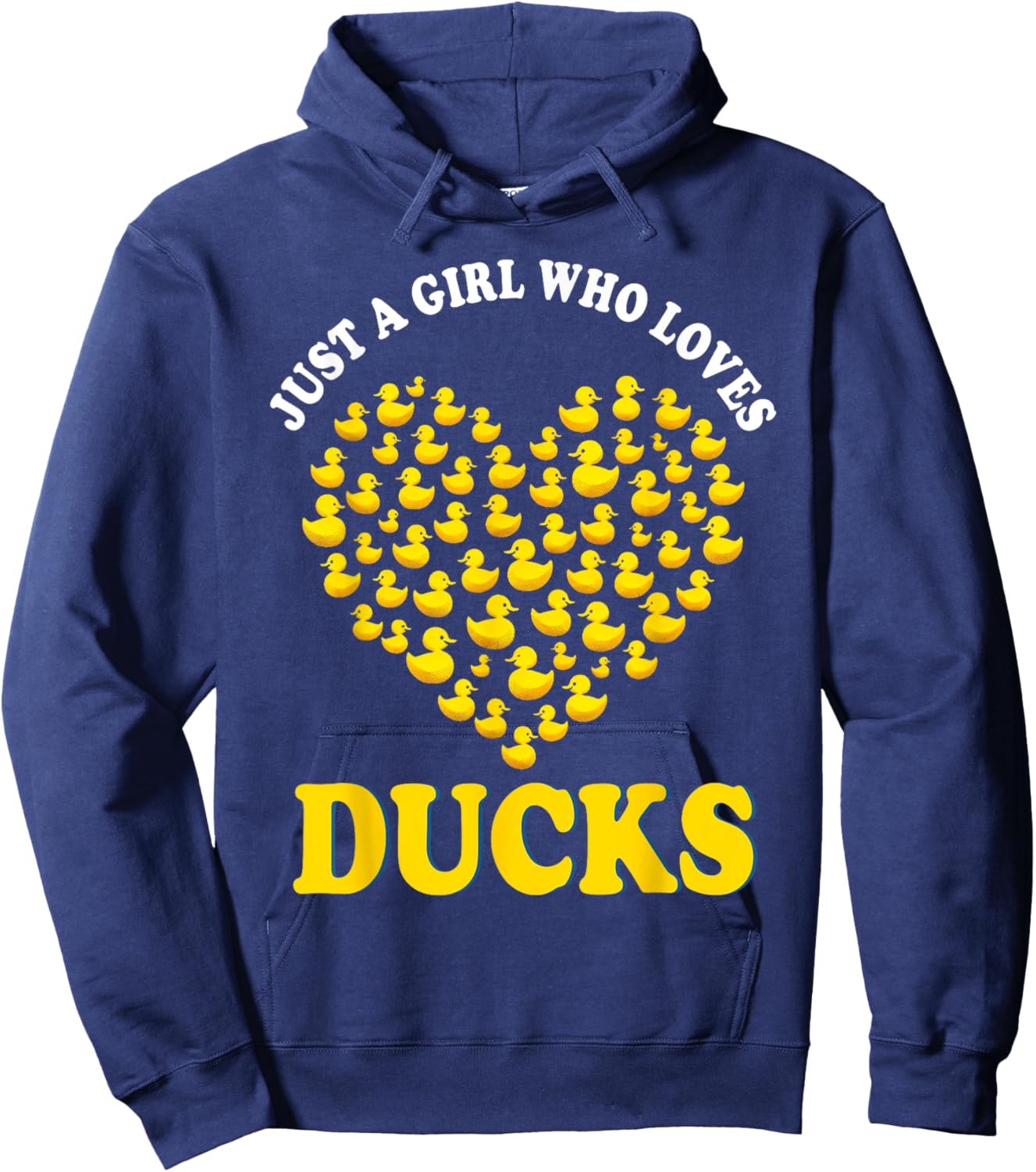 Just a Girl Who Loves Ducks Shirt Girl Cute Funny Duck Gifts Hoodie - Hoodie | Navy