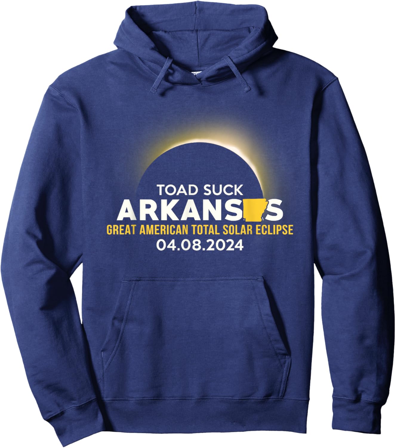 Toad Suck, AR Arkansas Total Solar Eclipse 2024 Hoodie - Hoodie | Navy