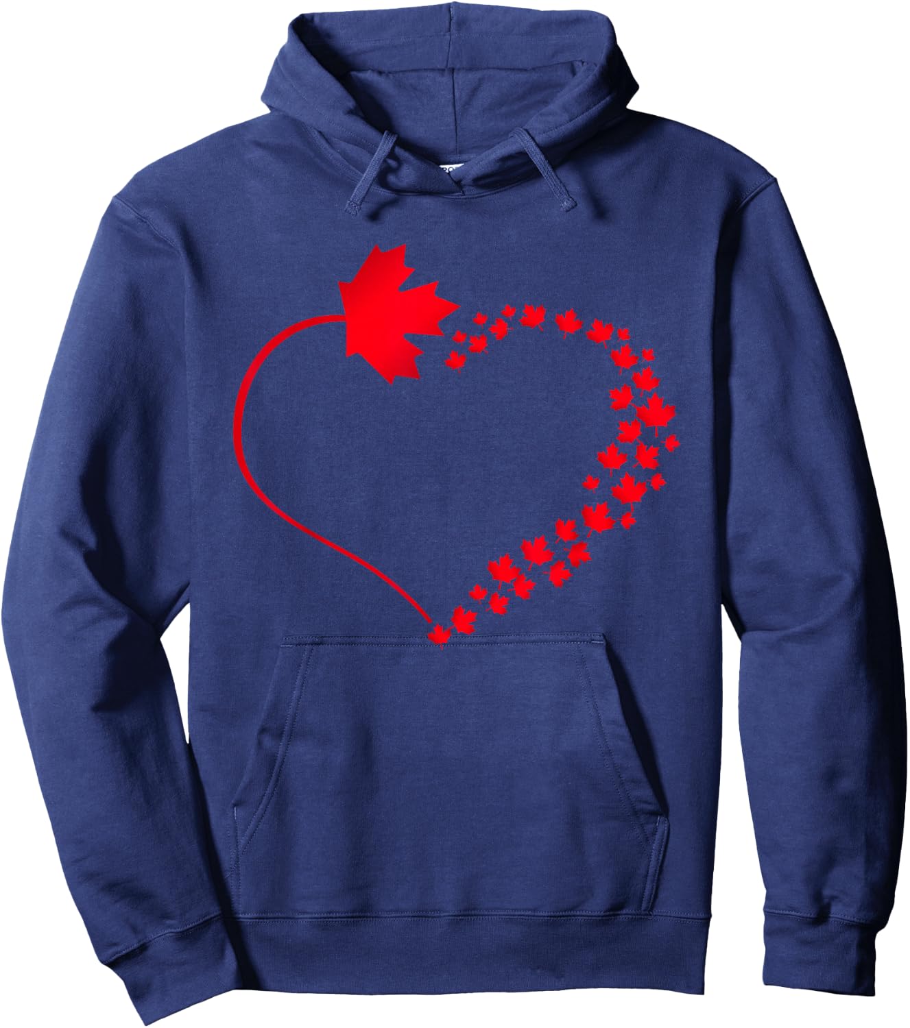 Maple Leaf Heart Canada Pride Vacation Travel Canadian Gift Hoodie - Hoodie | Navy